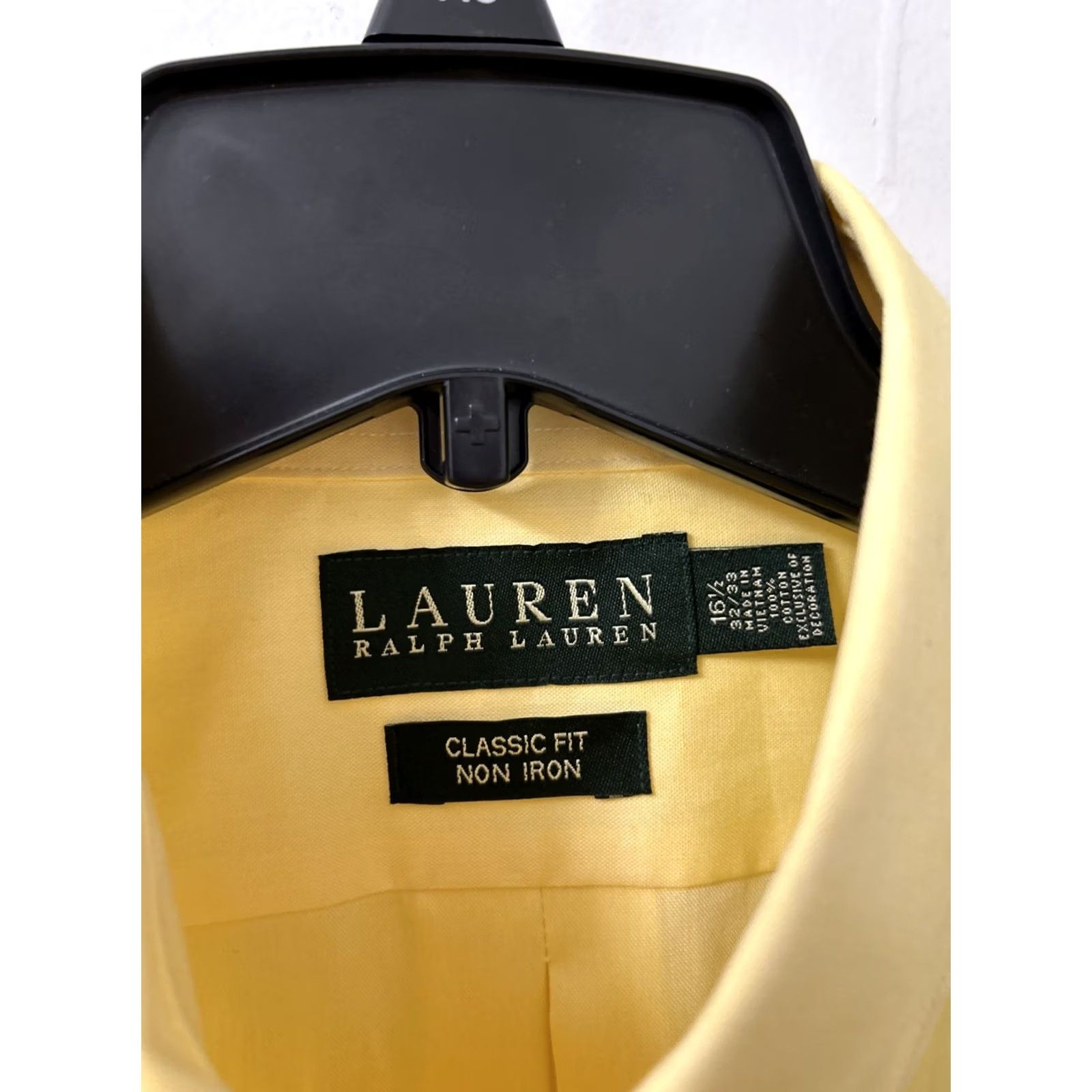 Ralph Lauren Lauren Ralph Lauren Shirt Mens 16.5 32/33 Yellow Button Down Non-Iron Classic Fit Dress Shirt Size US XL / EU 56 / 4 - 5 Thumbnail