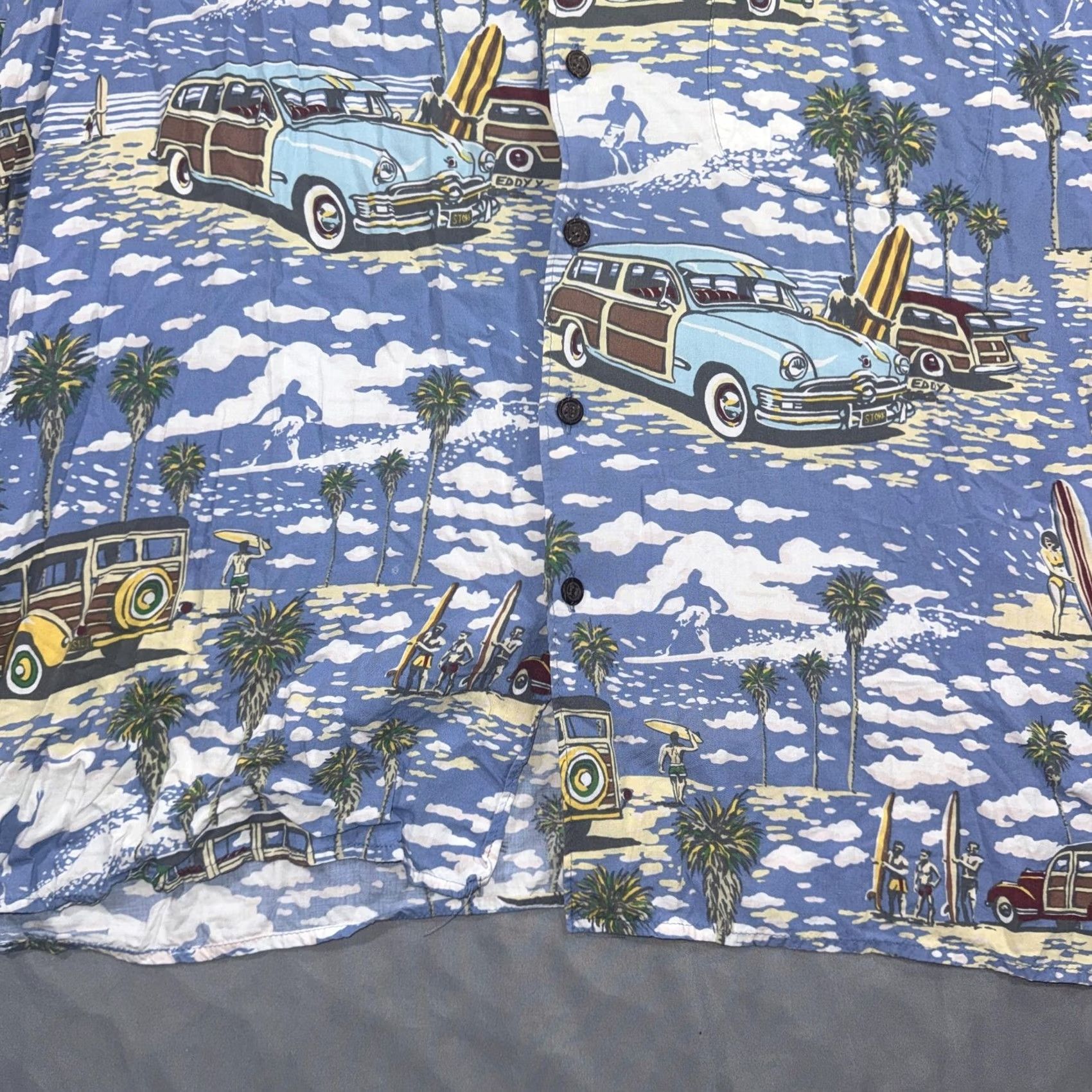 Reyn Spooner VINTAGE Reyn Spooner Shirt Mens XL Blue Art Of Eddy Y Surf Woody Hawaiian 90s Size US XL / EU 56 / 4 - 6 Thumbnail