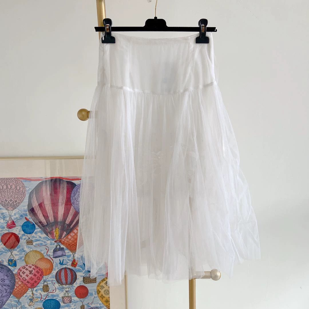 Ermanno Scervino ES white midi skirt 38 Size 26" / US 2 / IT 38 - 2 Thumbnail