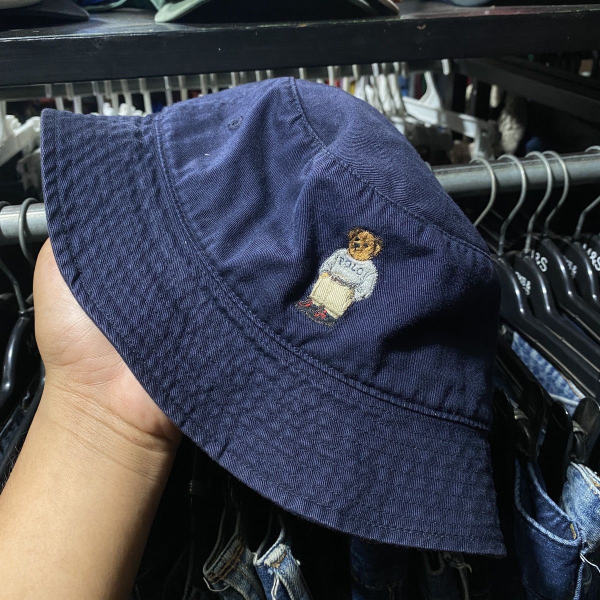 Polo Ralph Lauren × Vintage Vintage Polo Bear Polo by Ralph Lauren Buckethat Size ONE SIZE - 1 Thumbnail