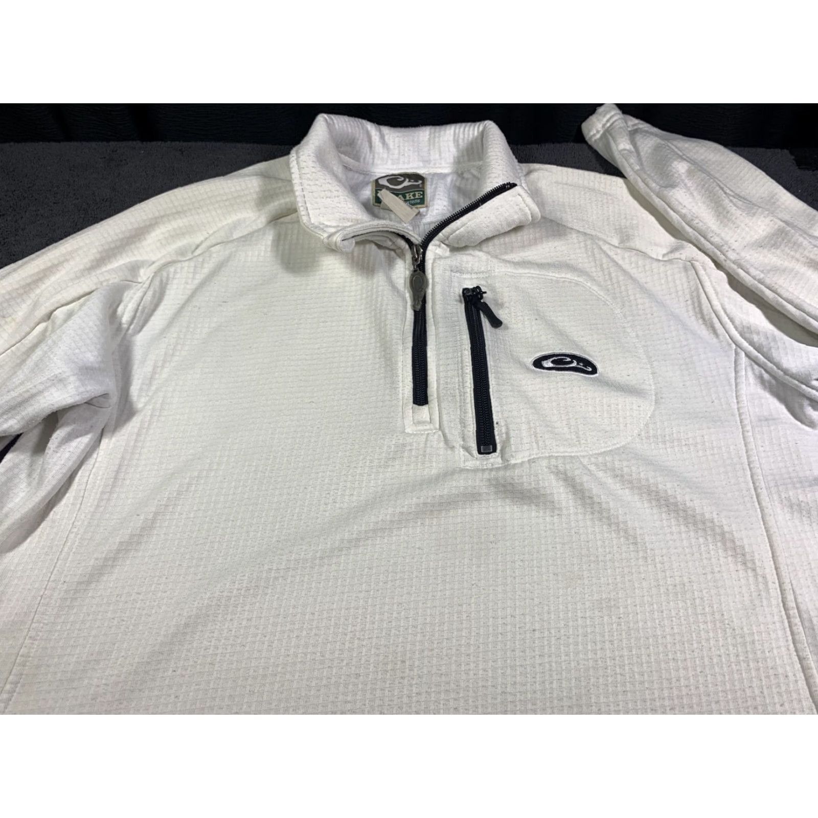 Vintage Drake Waterfowl Men's White Mississippi State 1/4 Zip Pullover Sweater Large Size US L / EU 52-54 / 3 - 2 Thumbnail