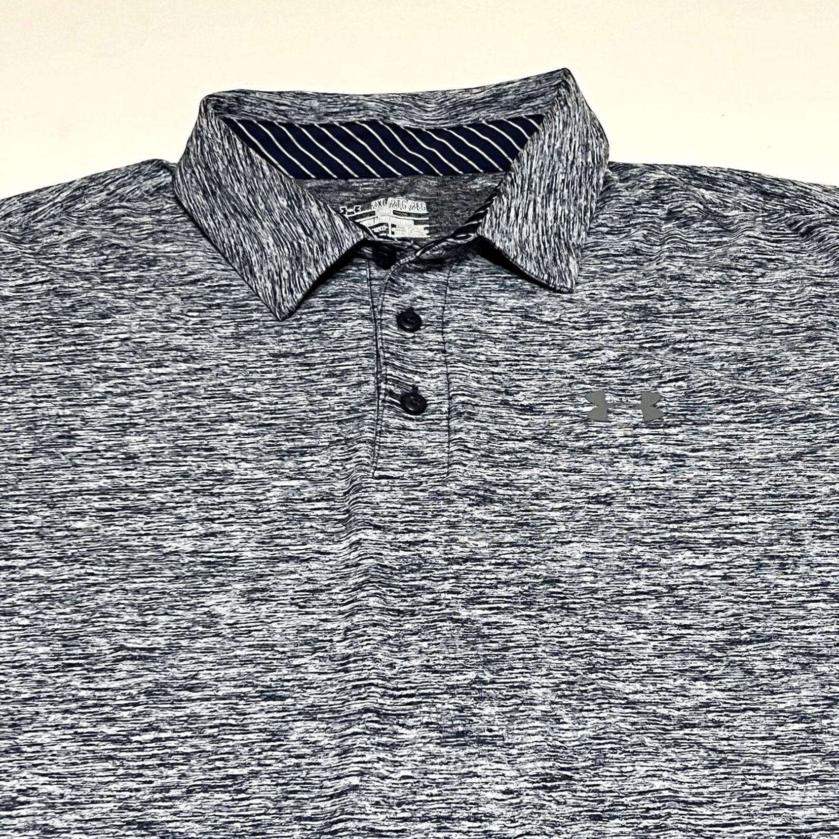 Under Armour Under Armour The Play Off Polo Shirt Mens 2XL Short Sleeve Heathered Blue Golf Logo Shirt Size US XXL / EU 58 / 5 - 2 Thumbnail