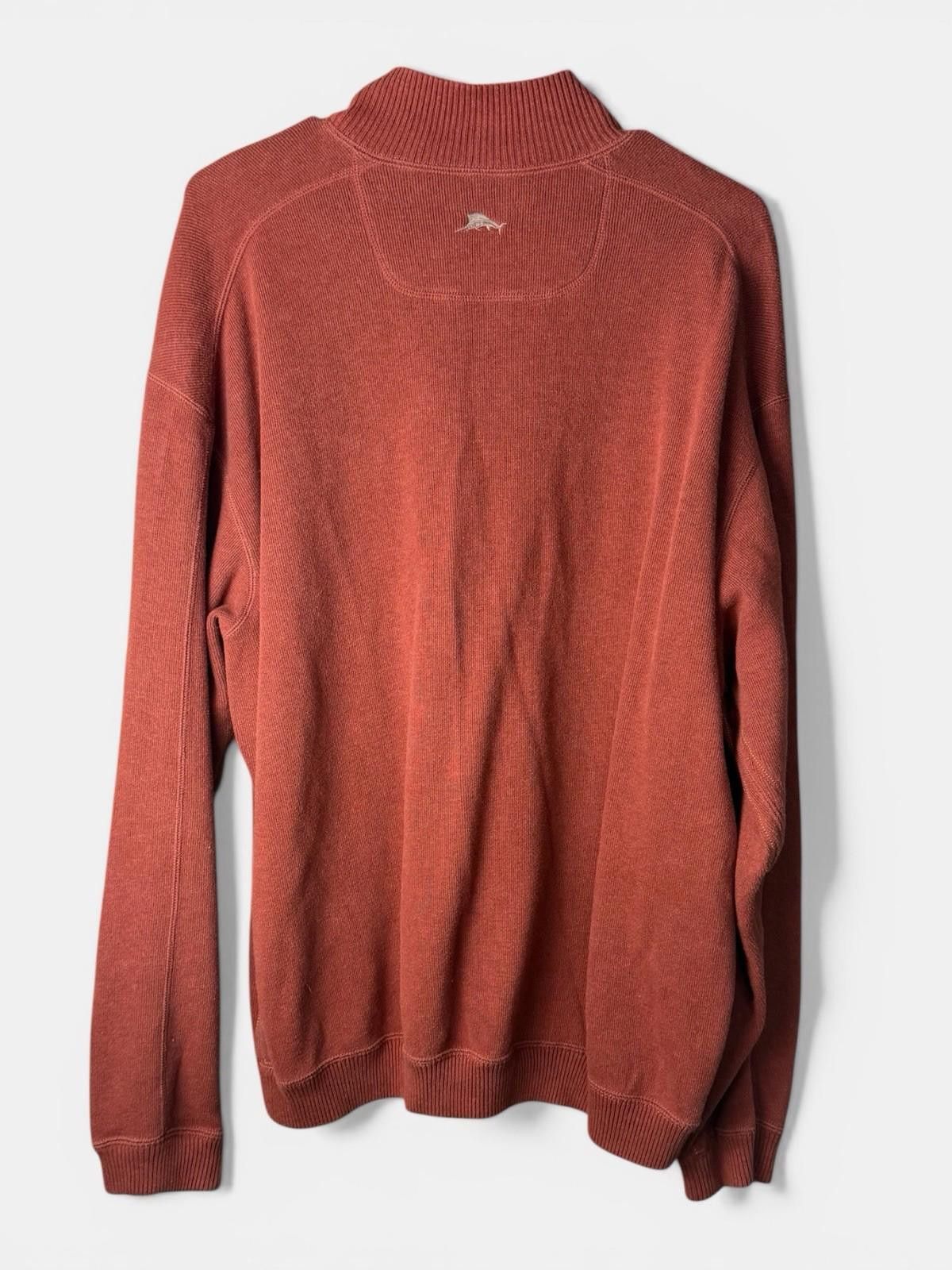 Tommy Bahama Tommy Bahama Sweater Mens XL Red Quarter Zip Pullover Cotton Size US XL / EU 56 / 4 - 2 Thumbnail