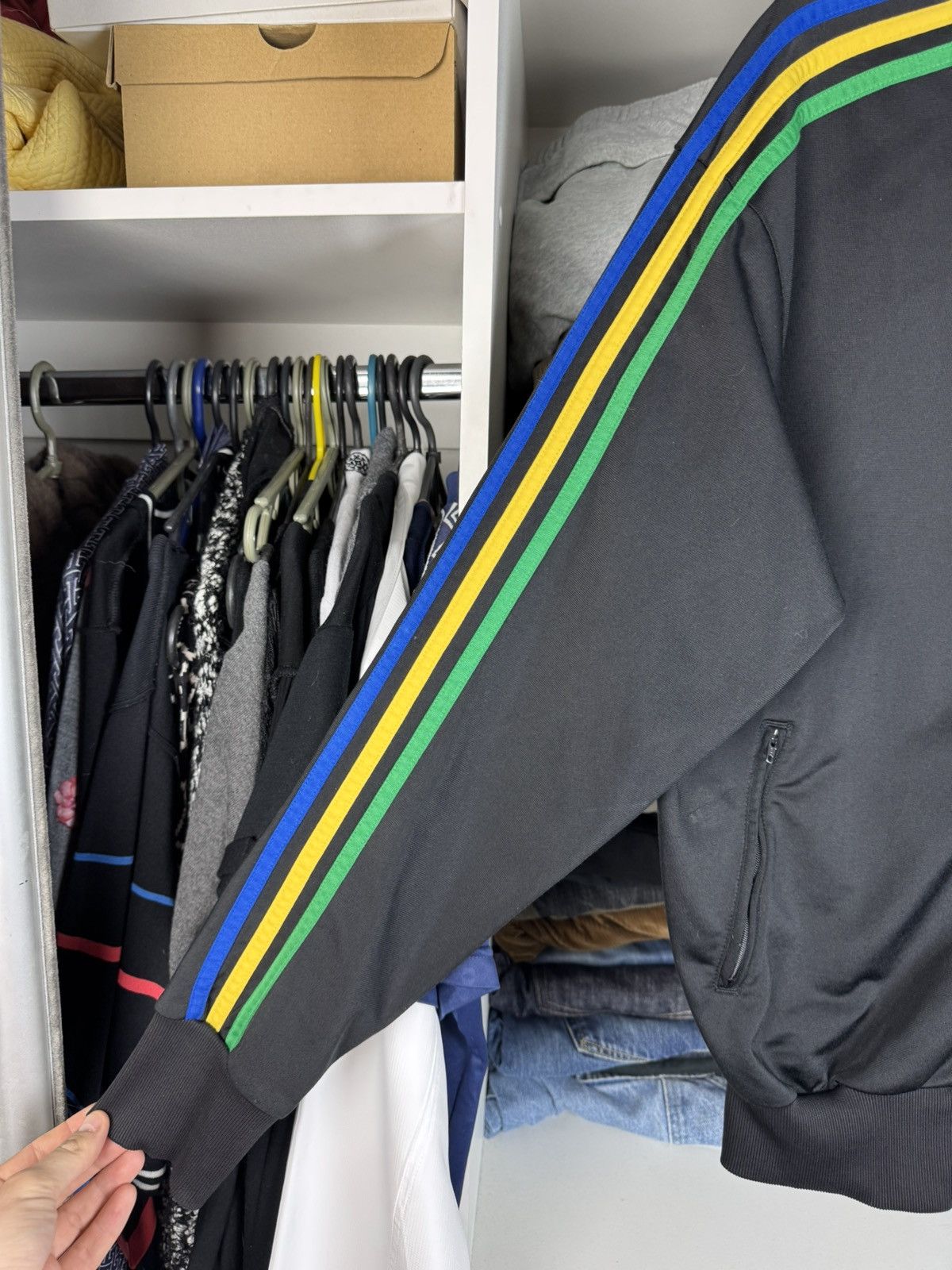 Adidas Vintage Adidas Originals Grun Track Jacket Rasta Black Size US S / EU 44-46 / 1 - 6 Thumbnail
