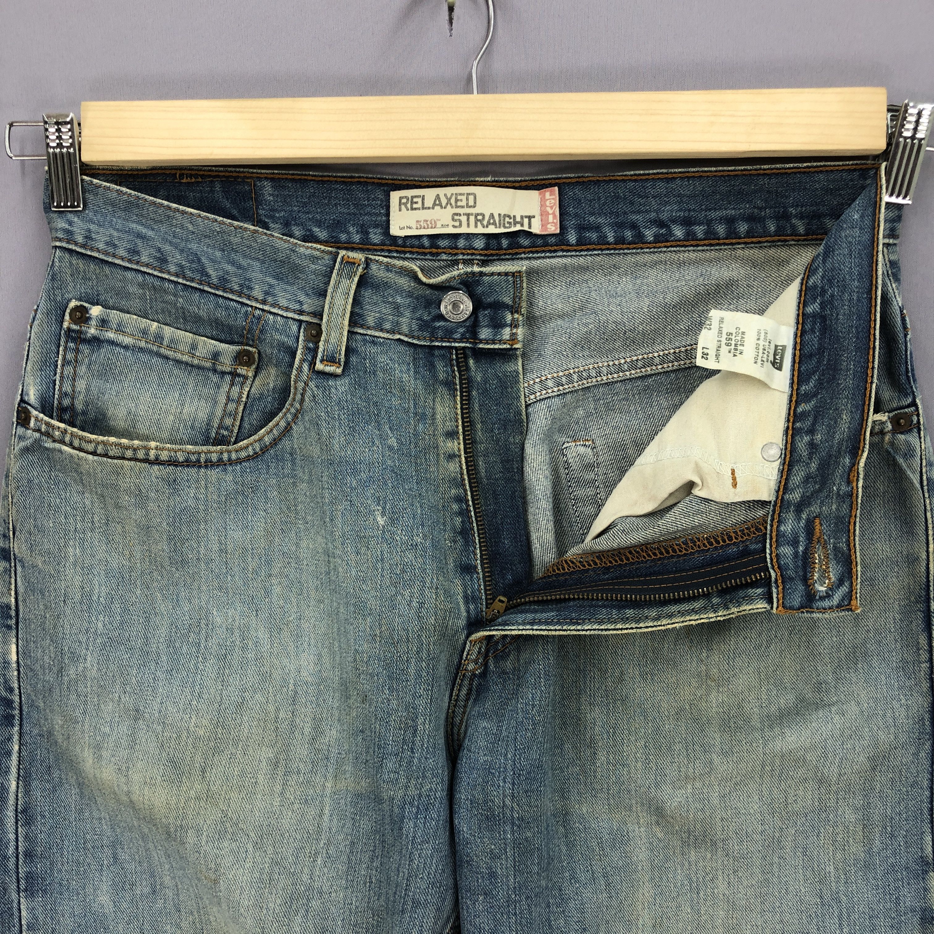Levi's Vintage Y2K Levis Dirty Jeans Levi's Faded Blue Wash Denim Size US 32 / EU 48 - 7 Thumbnail