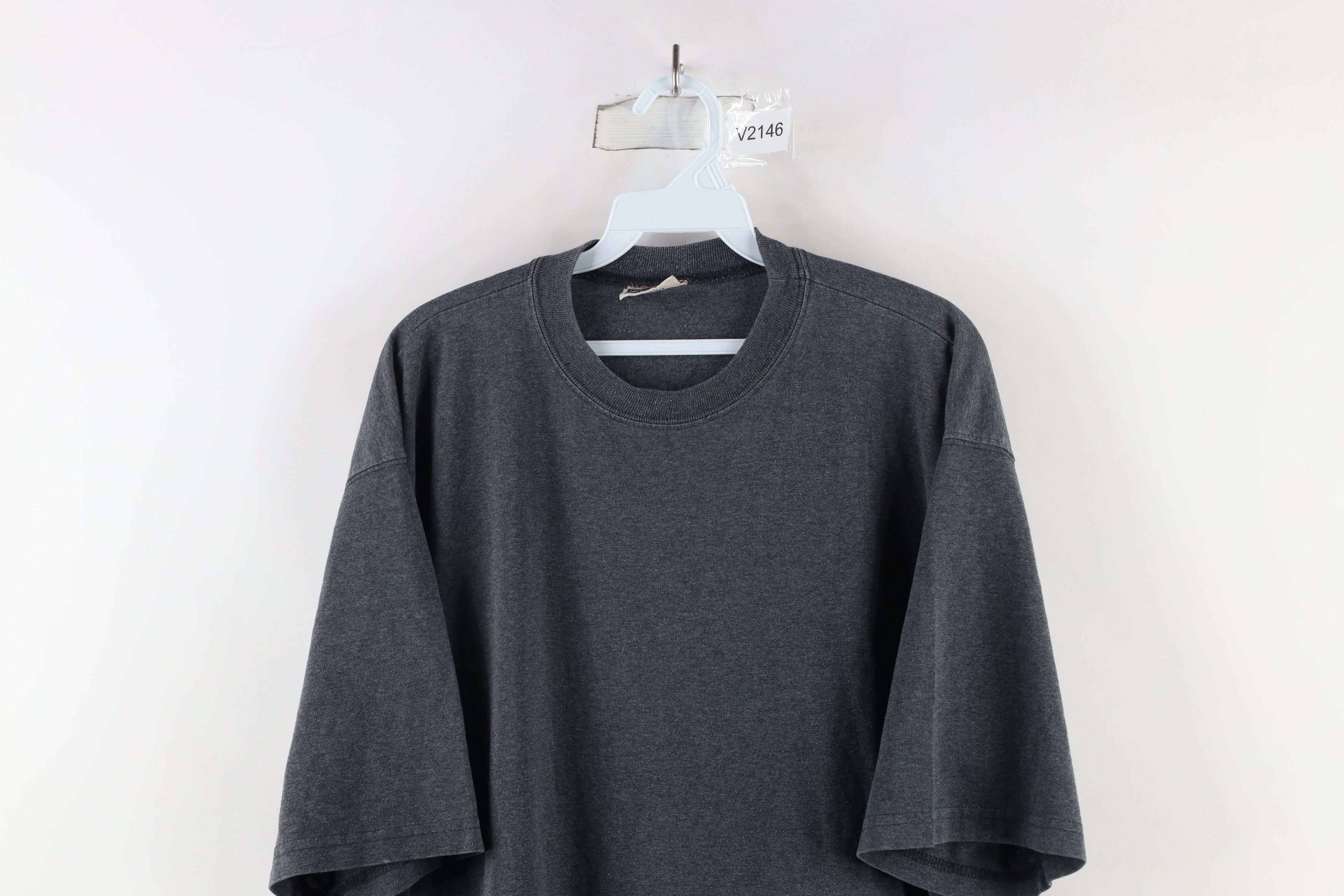 Vintage Vintage 90s Streetwear Blank Short Sleeve T-Shirt Gray USA Size US M / EU 48-50 / 2 - 2 Thumbnail