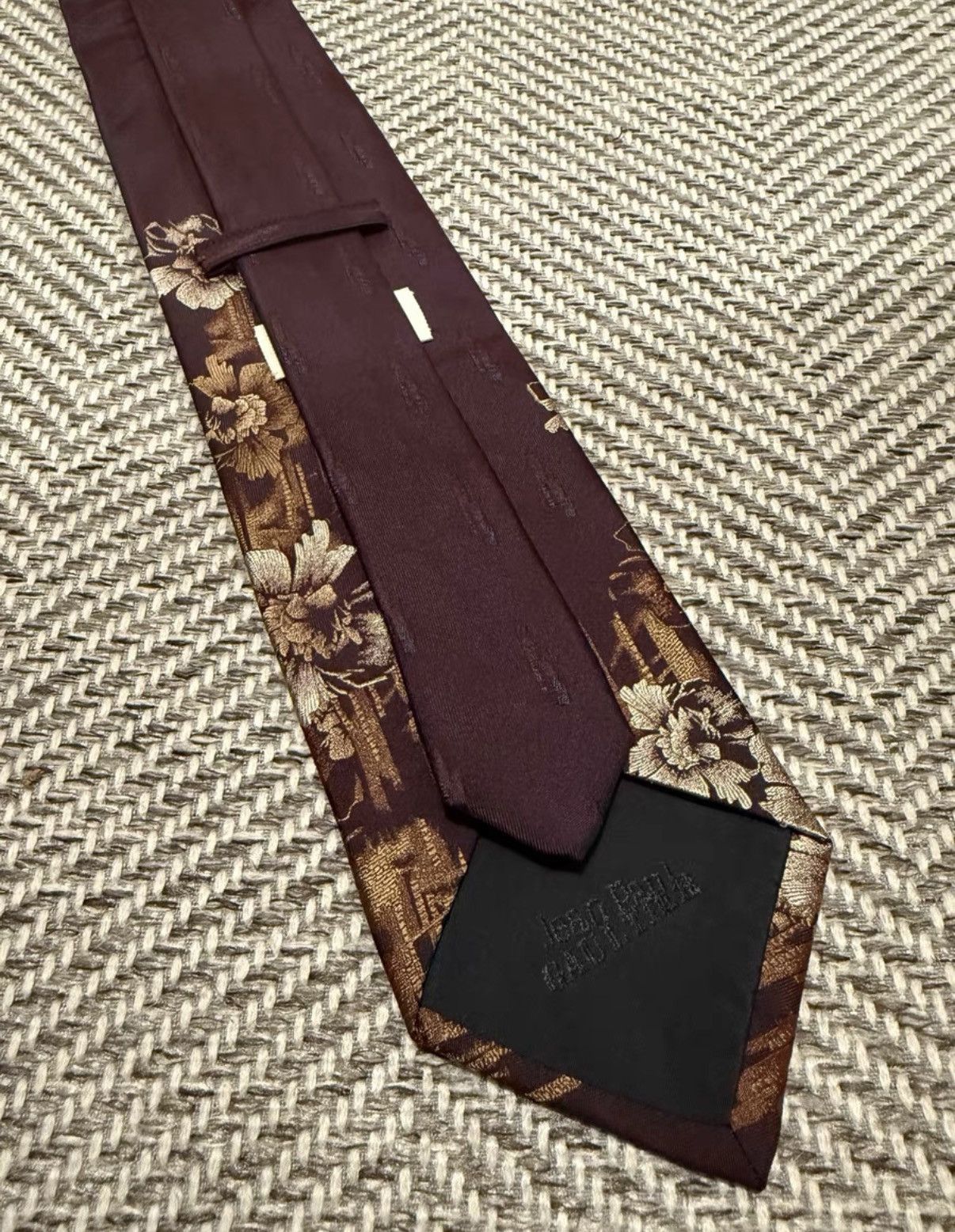 Jean Paul Gaultier Jean Paul Gaultier JPG Homme Burgundy Dark Pattern Tie K24 Size ONE SIZE - 5 Thumbnail