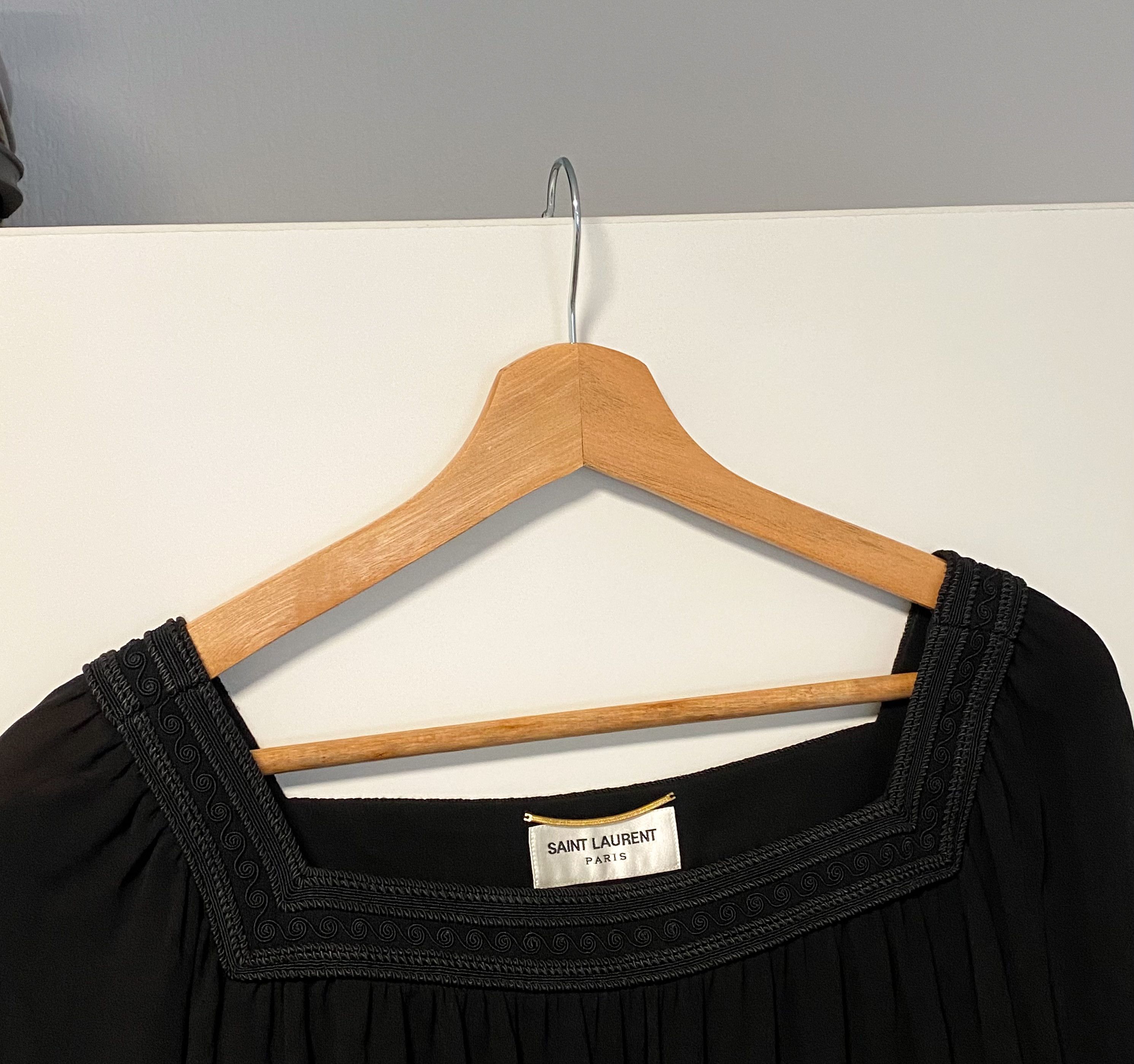 Saint Laurent Paris SAINT LAURENT 3690$ Embroidered Dress In Black Silk Crepe Size S / US 4 / IT 40 - 21 Thumbnail
