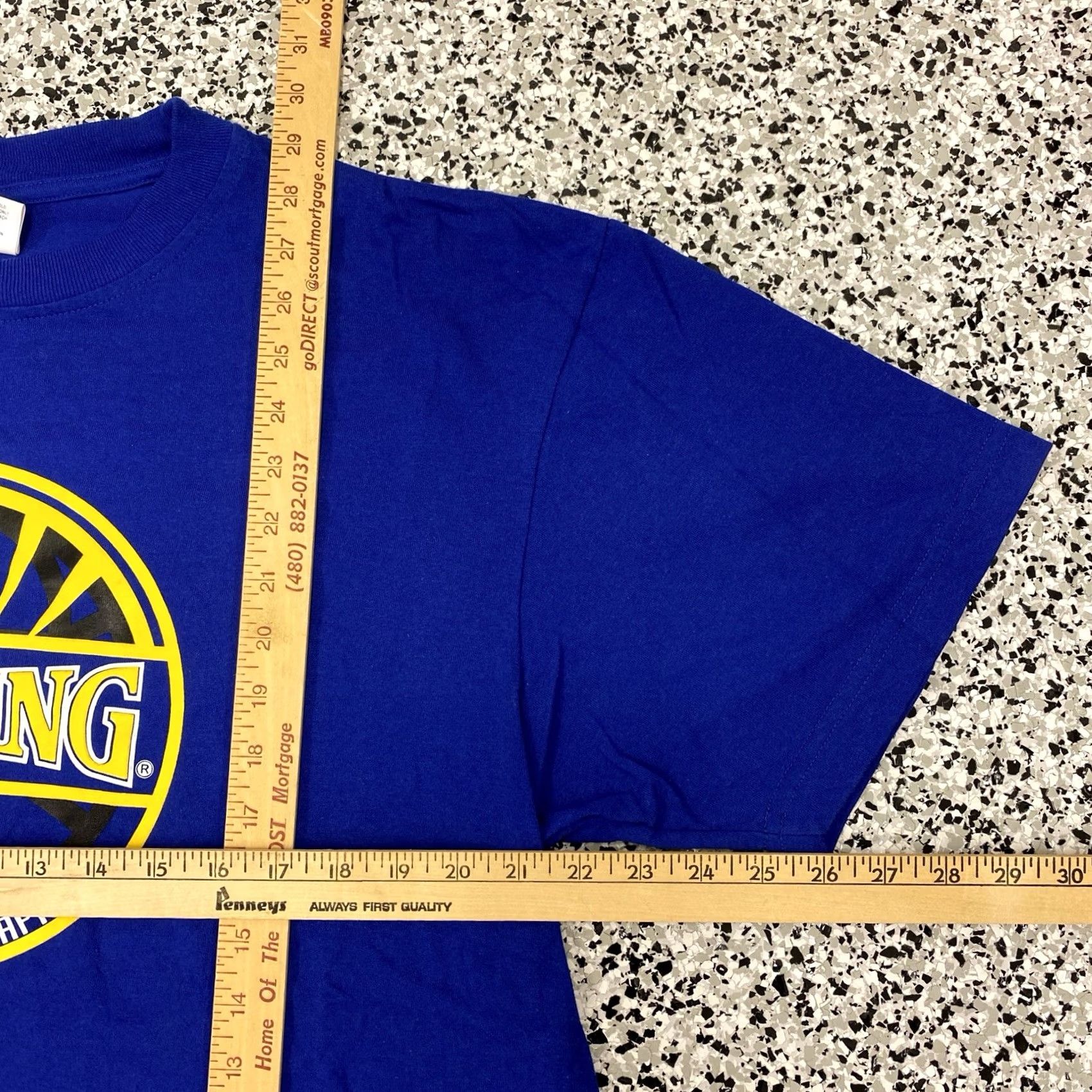 Spalding VINTAGE Spalding Shirt L Blue Basketball Athletic NBA 90s Mens Short Sleeve Crew Neck Cotton Knit Graphic Print All Seasons"} Size US L / EU 52-54 / 3 - 2 Thumbnail