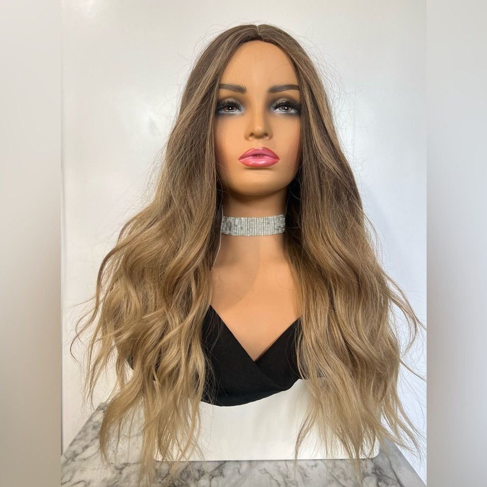 Other Blonde Balayage Wavy Brown Rooted Light Ash Blonde Wig 28 I Size ONE SIZE - 3 Thumbnail