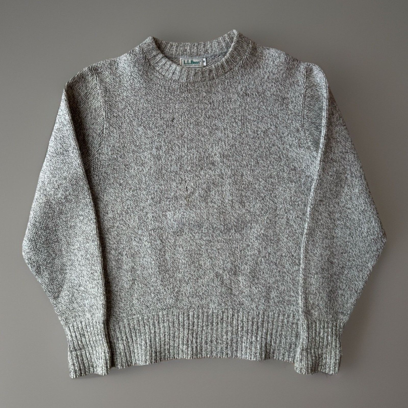 L.L. Bean Vintage LL Bean Sweater Beige 90s Wool Pullover Heavy Size US M / EU 48-50 / 2 - 1 Thumbnail