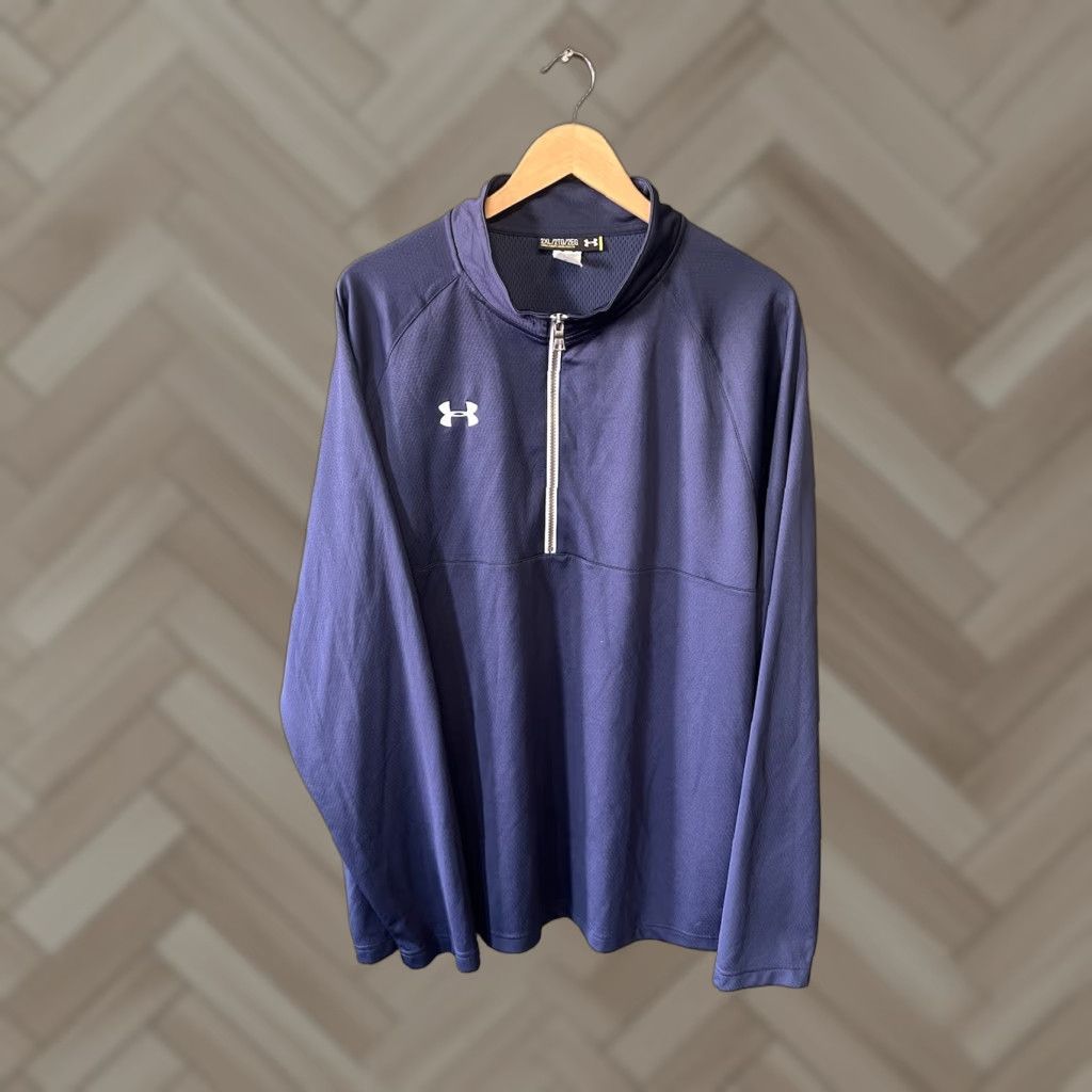 Under Armour Under Armour Mens Blue 1/4 Zip Long Sleeve Pullover Hooded Sweatshirt 2XL Size US XXL / EU 58 / 5 - 1 Thumbnail