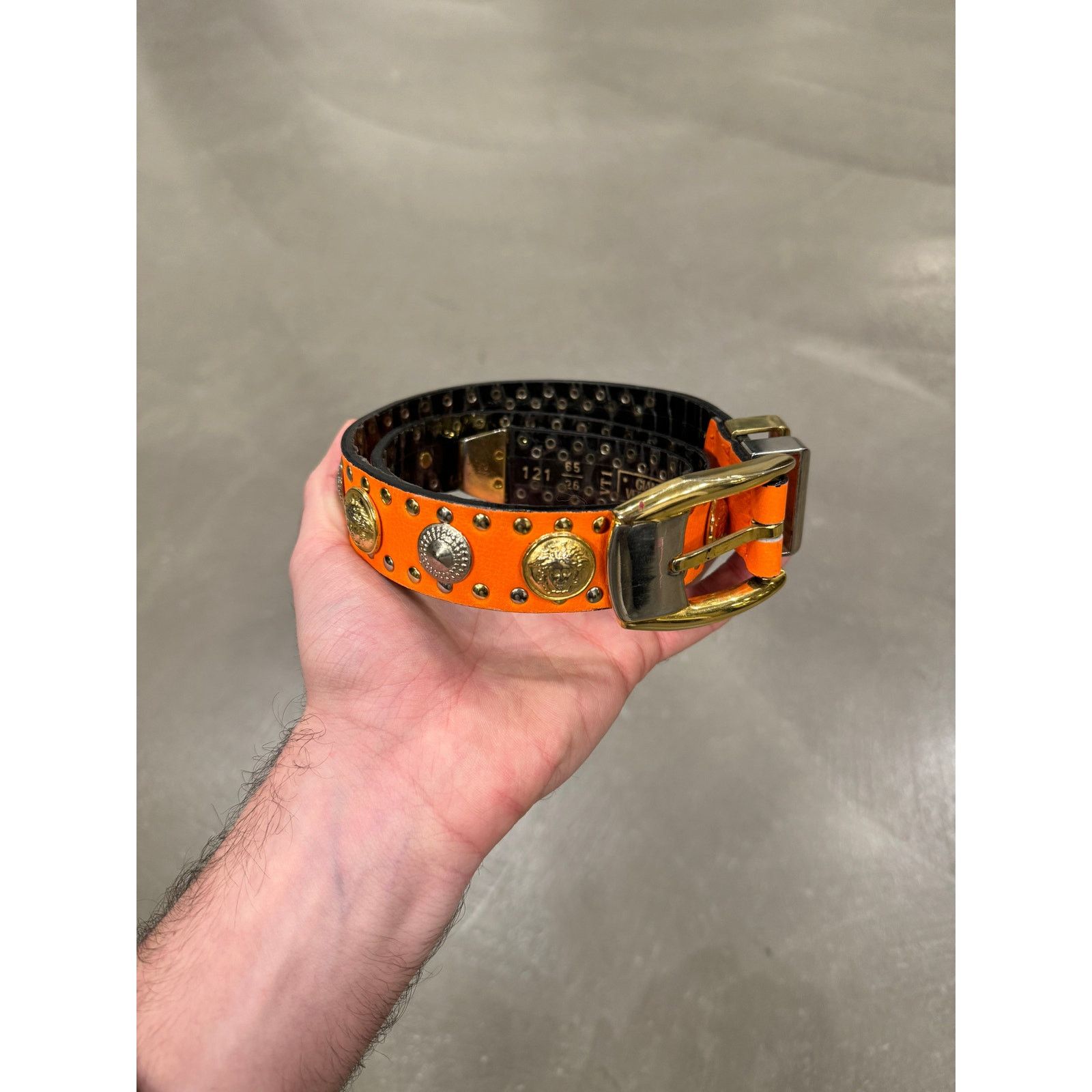 1980’s Gianni versace design belt 1980s Gianni Versace studded leather belt