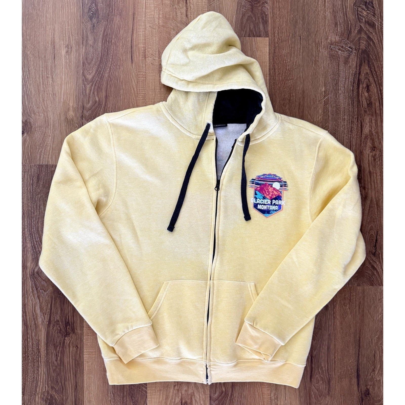 Other Glacier Park Montana Yellow Medium Hoodie Zip Up Sweatshirt Size M / US 6-8 / IT 42-44 - 2 Thumbnail
