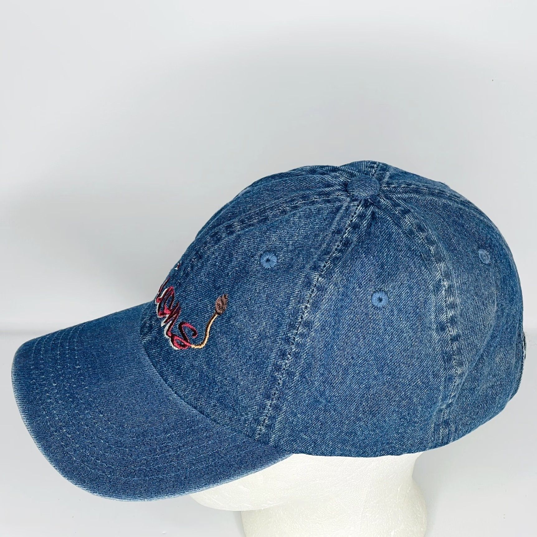 Port Authority Port Authority Denim Strapback Baseball Cap Lions Adjustable Unisex Adults Blue Cotton Denim 90s Outdoor Animals Cowboy Casual Travel Workwear Cap Size ONE SIZE - 3 Thumbnail