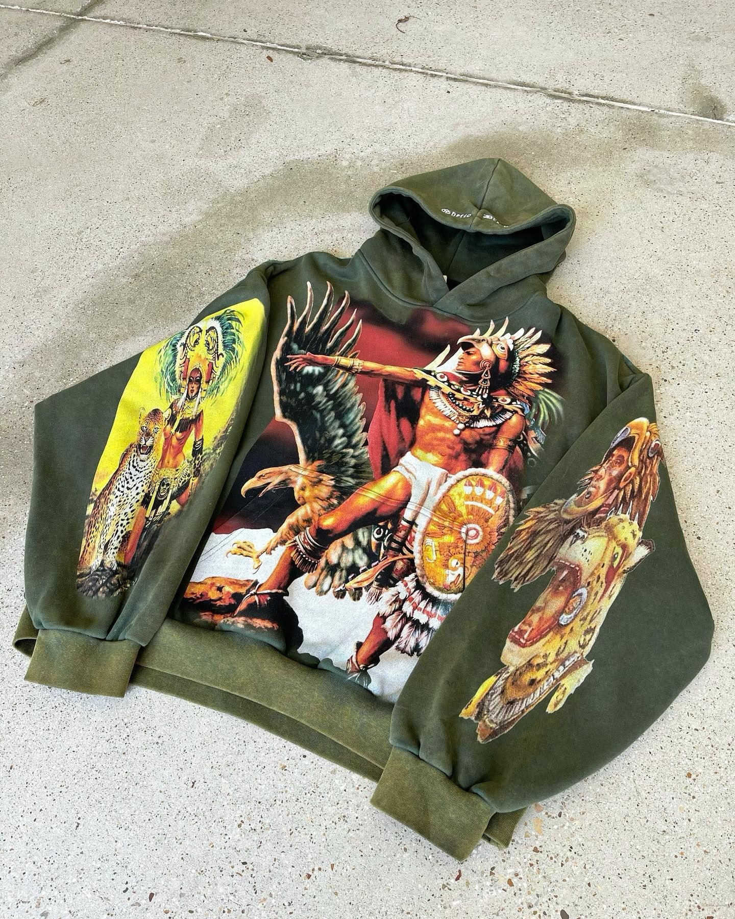 Hominid Graphic Linen Top Hoodie