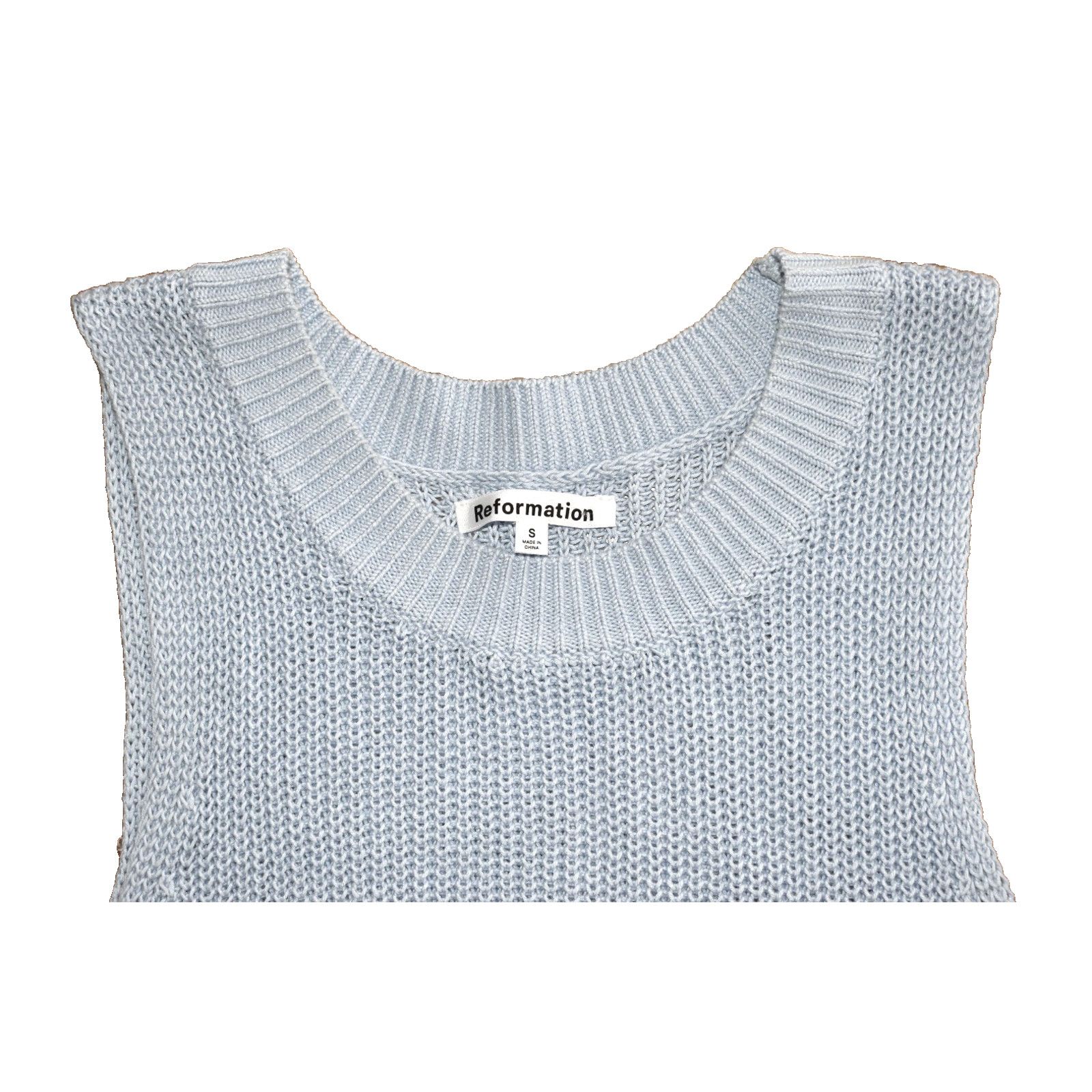 Reformation REFORMATION Light Blue Linen Blend Knit Vest Tank Top Size S Size S / US 4 / IT 40 - 5 Thumbnail