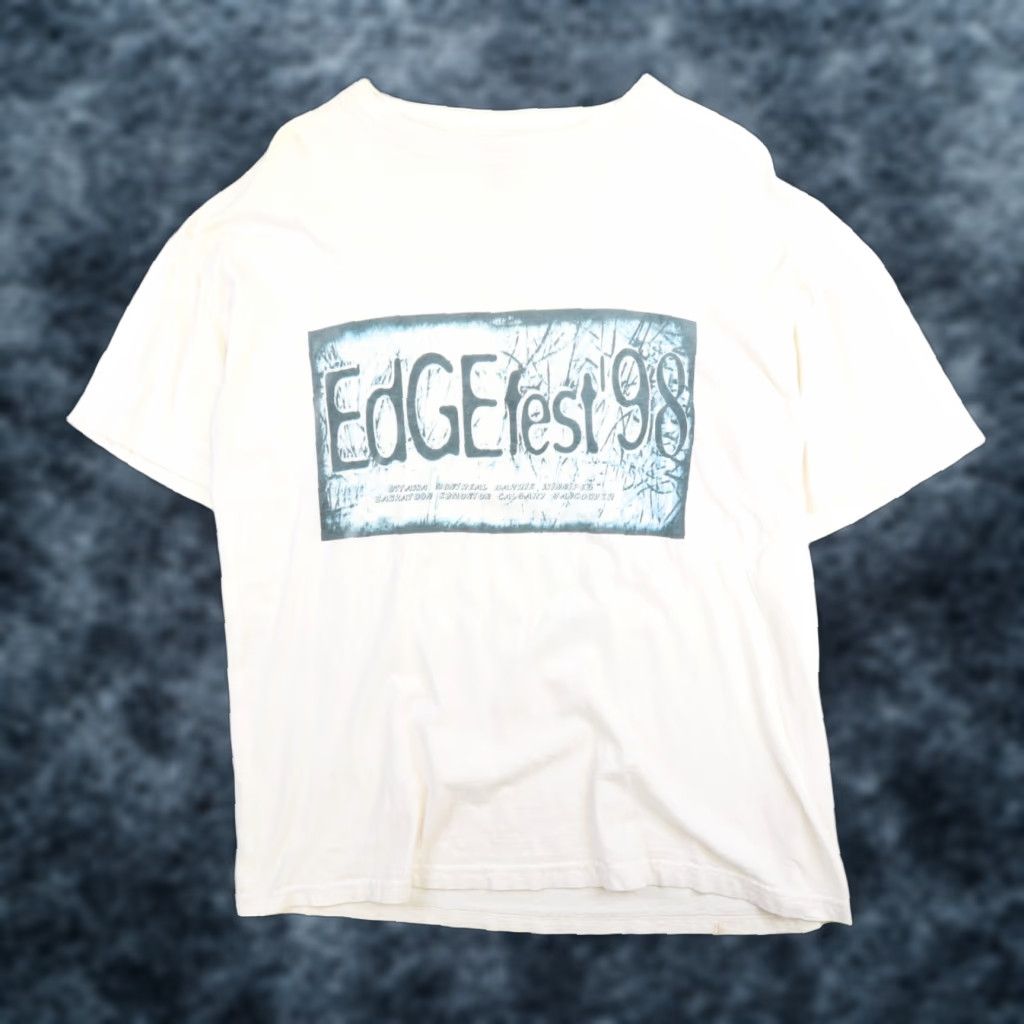 VINTAGE Edge Fest 1998 T-Shirt XL White Band Tee 90s Mens XL Shirt 90s Concert Merch