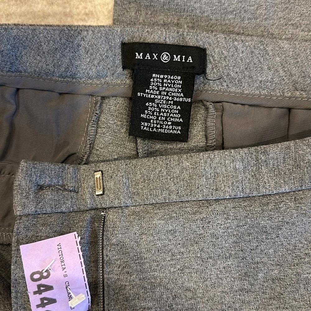 Designer Max & Mia Gray Dress Pants - Women's Office Wear Size 32" / US 10 / IT 46 - 4 Thumbnail