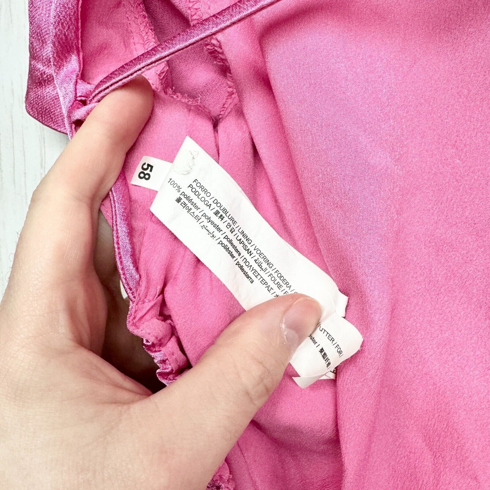 Zara Zara Top XS Cropped Satin Open Back Short Sleeve Pink Laced Size XS / US 0-2 / IT 36-38 - 3 Thumbnail