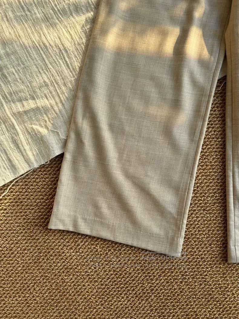 Hermes Hermes Wool Casual Notched Cuff Trousers, Women's, Beige G Size 24" / US 00 / IT 34 - 4 Thumbnail