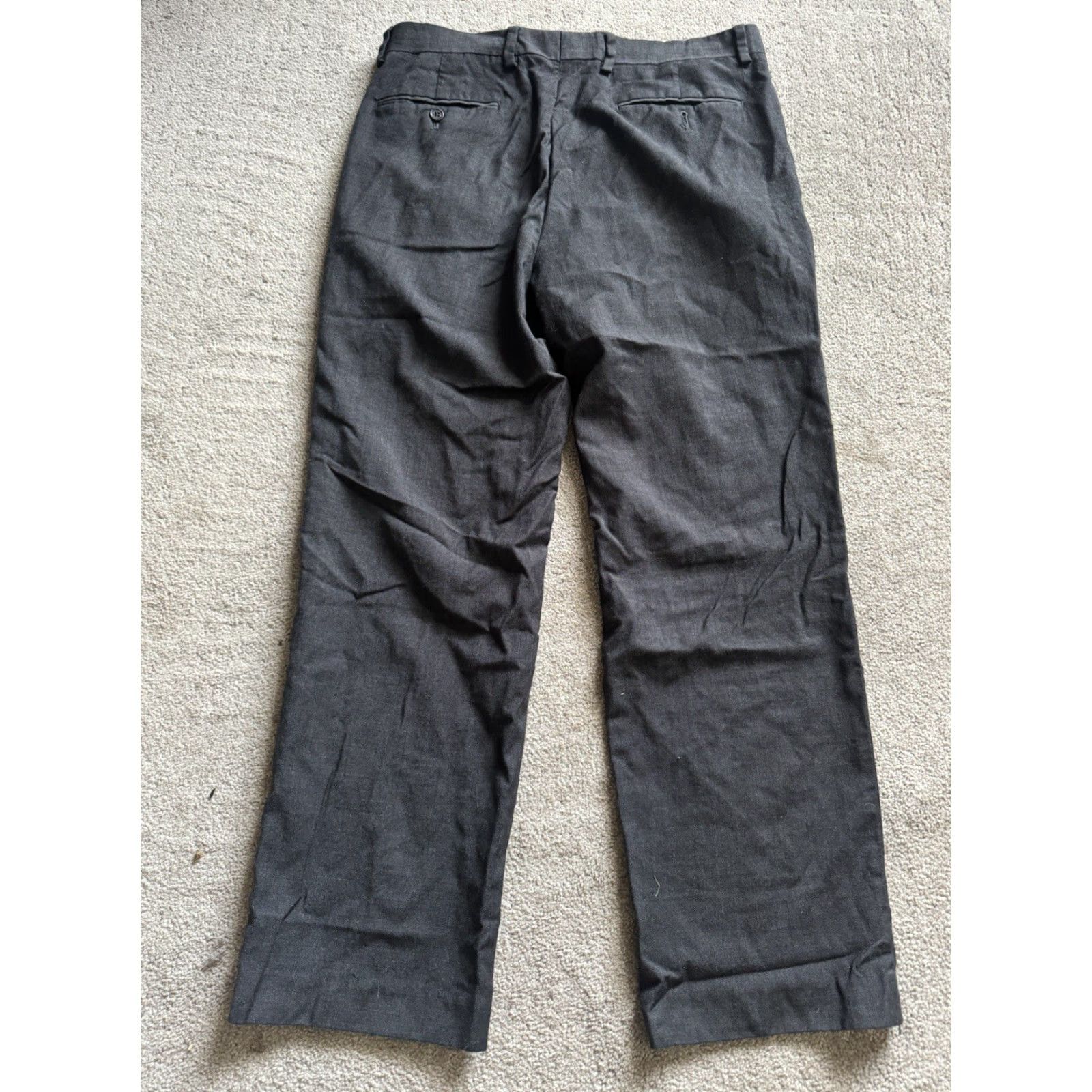 Alfani ALFANI 100% Wool Dress Pants Flat Front 33x30 Gray Formal Mens Size US 33 - 3 Thumbnail