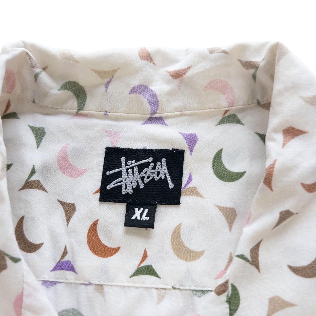 Vintage Stussy Pattern Short Sleeve Button Up Shirt Size XL