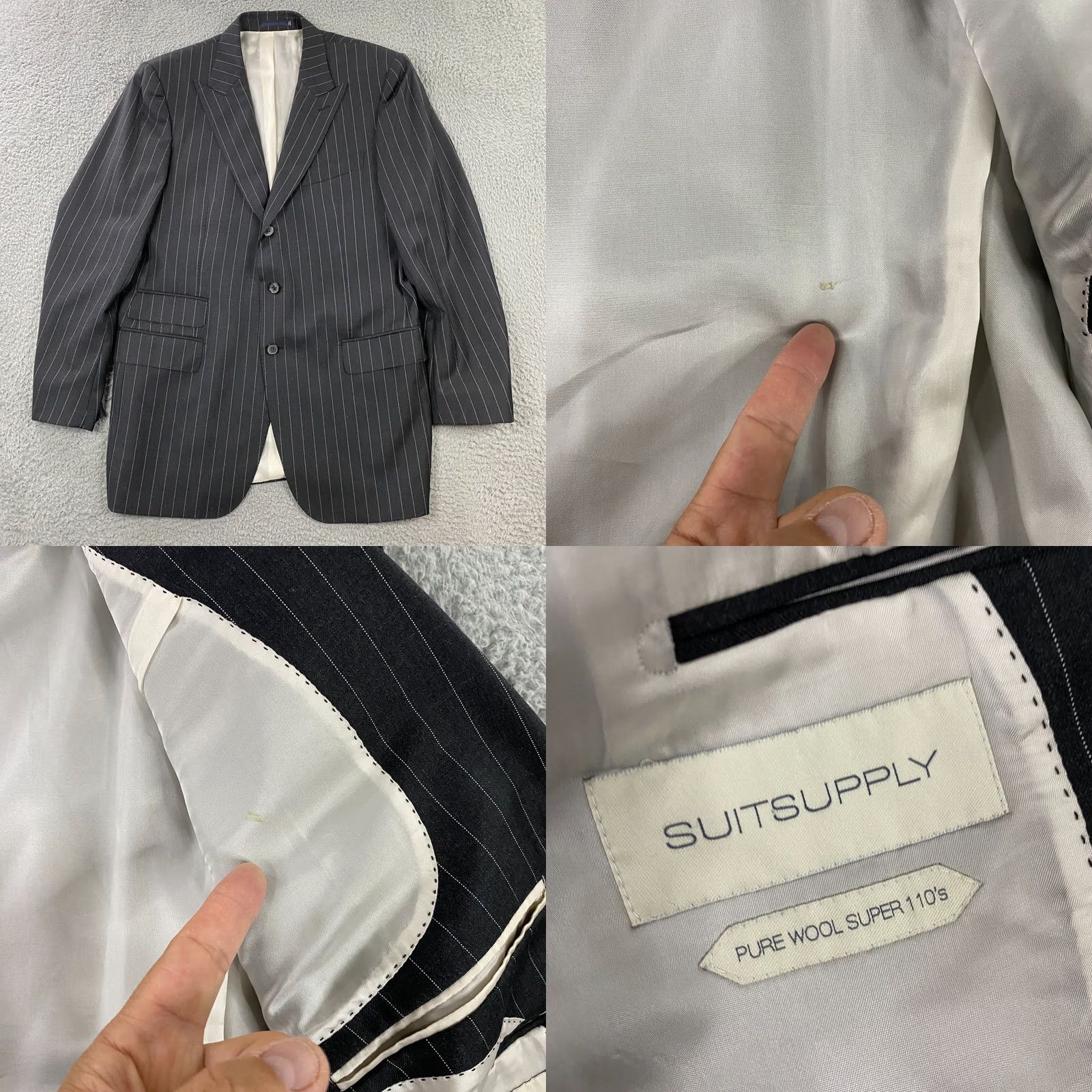 Suitsupply Suitsupply Pants Mens 48 Gray Washington Intl Suit 48L Slim 38x31 Pin Stripe Wool Size 38R - 9 Thumbnail