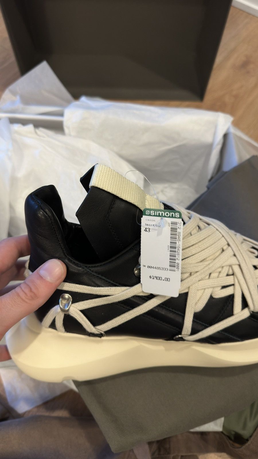 Rick Owens Mega lace geth runners mainline leather Size US 10 / EU 43 - 9 Thumbnail