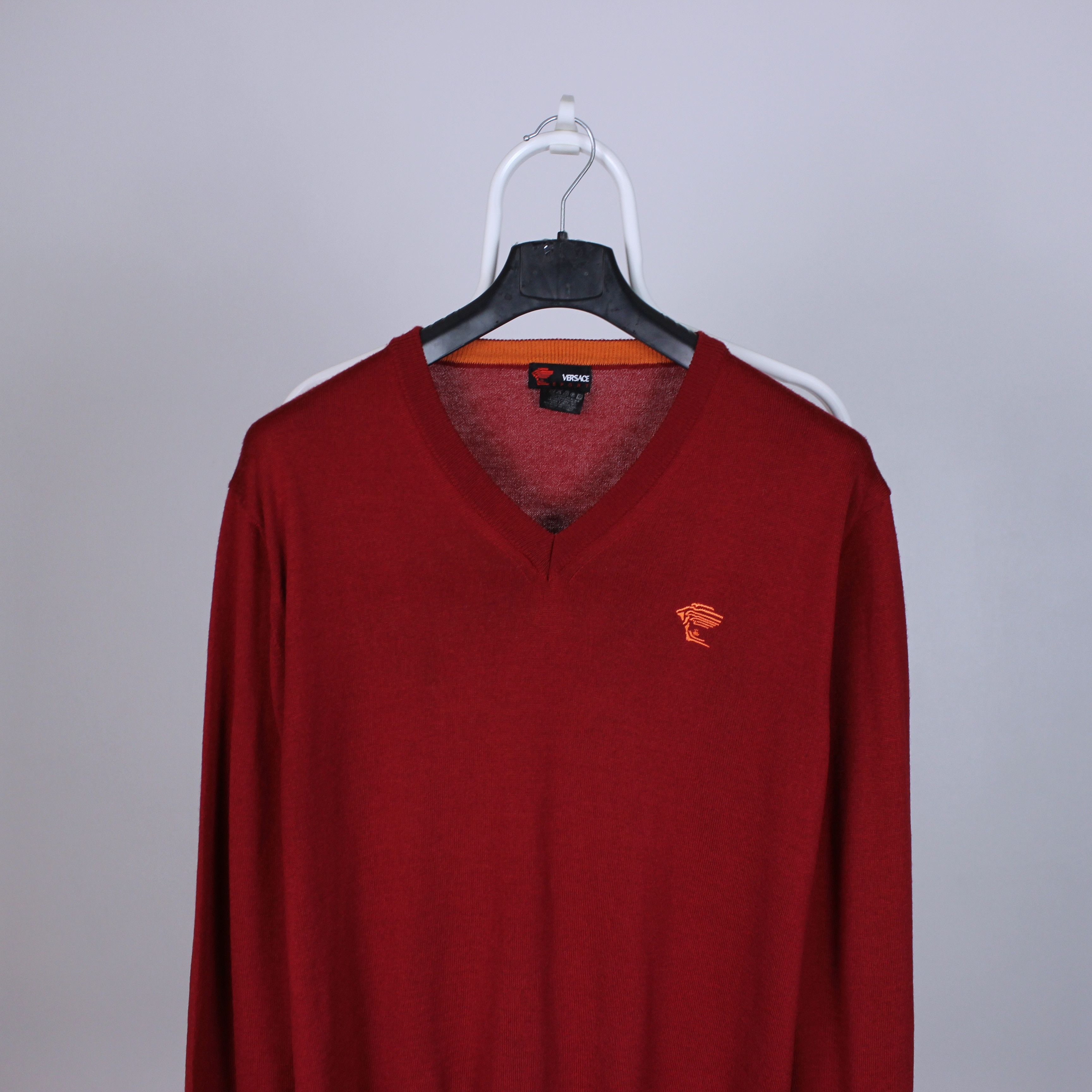Versace Versace wool sweater men M L red Size US L / EU 52-54 / 3 - 3 Thumbnail