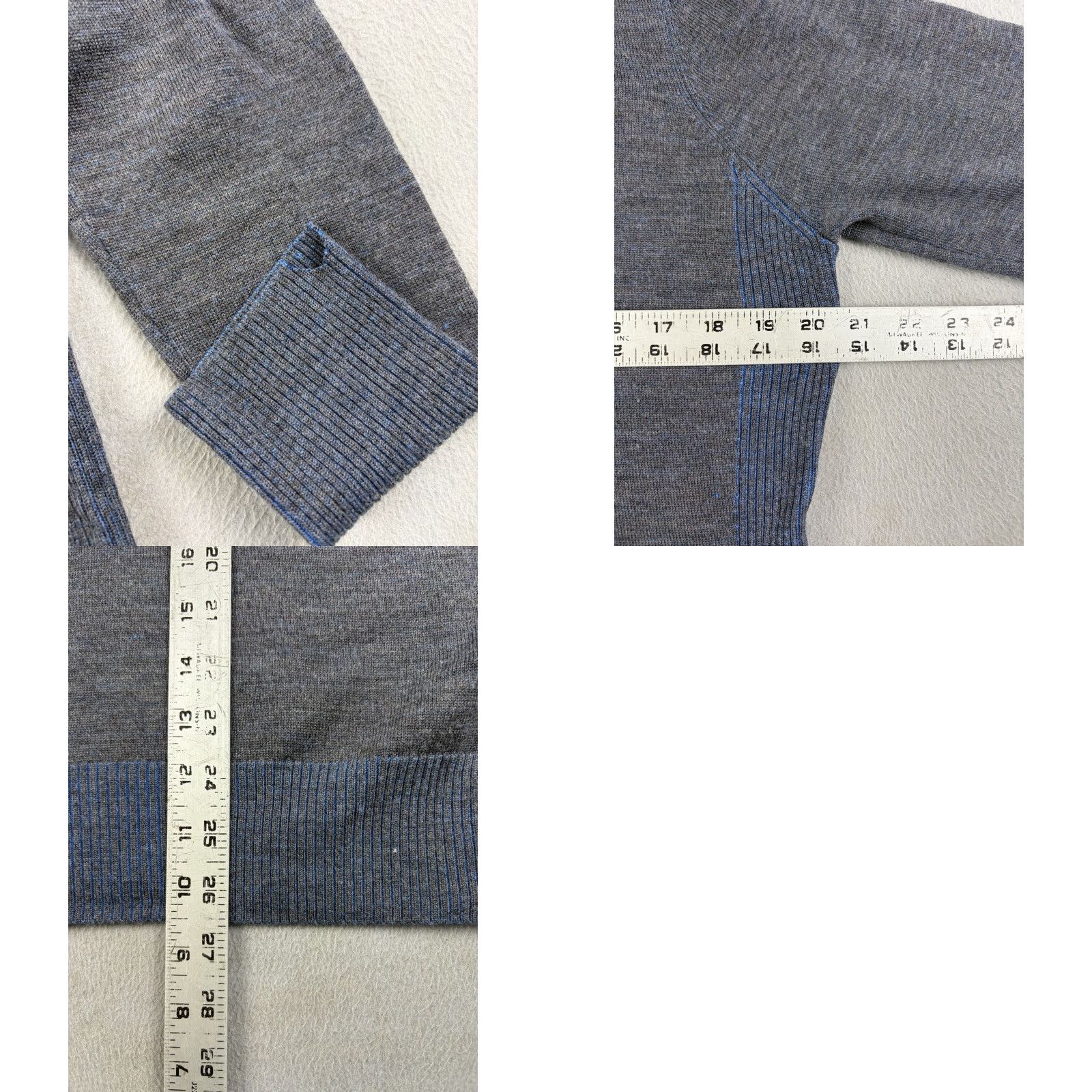 Patagonia Patagonia Sweater Women’s XL Gray Merino Wool Quarter Zip Mock Neck Long Sleeve Zipper Pullover Outdoor Striped Size XL / US 12-14 / IT 48-50 - 8 Thumbnail