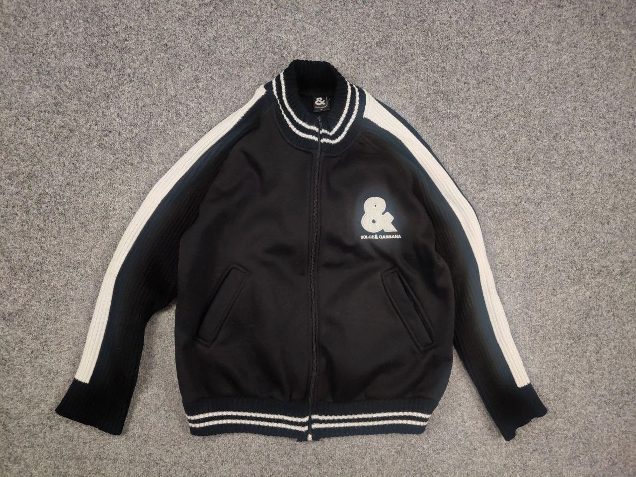 Vintage Vintage Dolce & Gabbana Logo Black ribbed Light Jacket Y2K Size US M / EU 48-50 / 2 - 5 Thumbnail