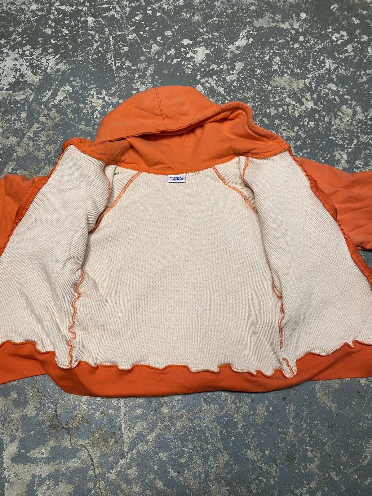 Japanese Brand × Vintage Vintage Sports Afield Orange Waffle Thermal Zip Hoodie Size US S / EU 44-46 / 1 - 12 Thumbnail