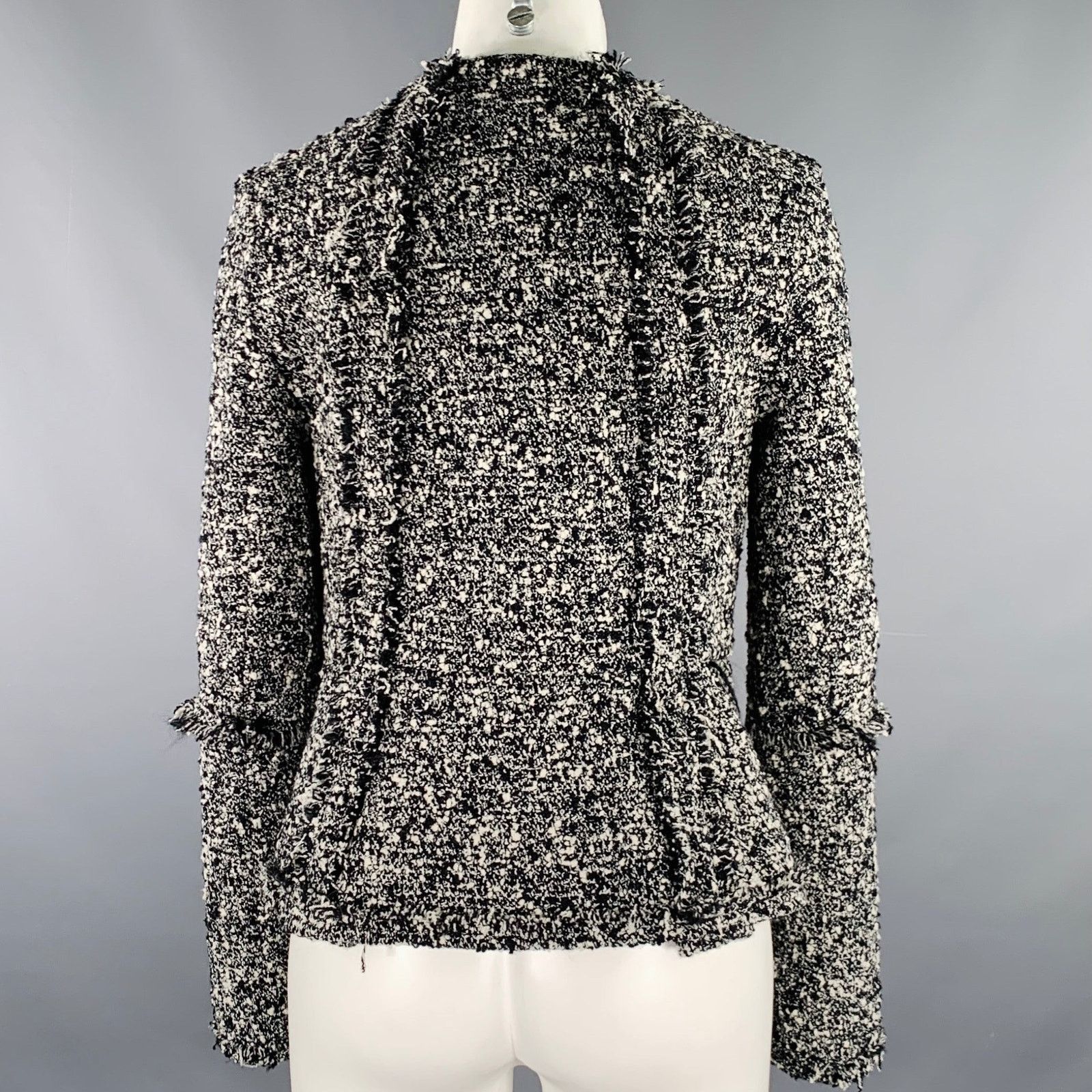 Other JONATHAN COHEN 2 Black White Wool Nylon Tweed Jacket Blazer Size XS / US 0-2 / IT 36-38 - 4 Thumbnail