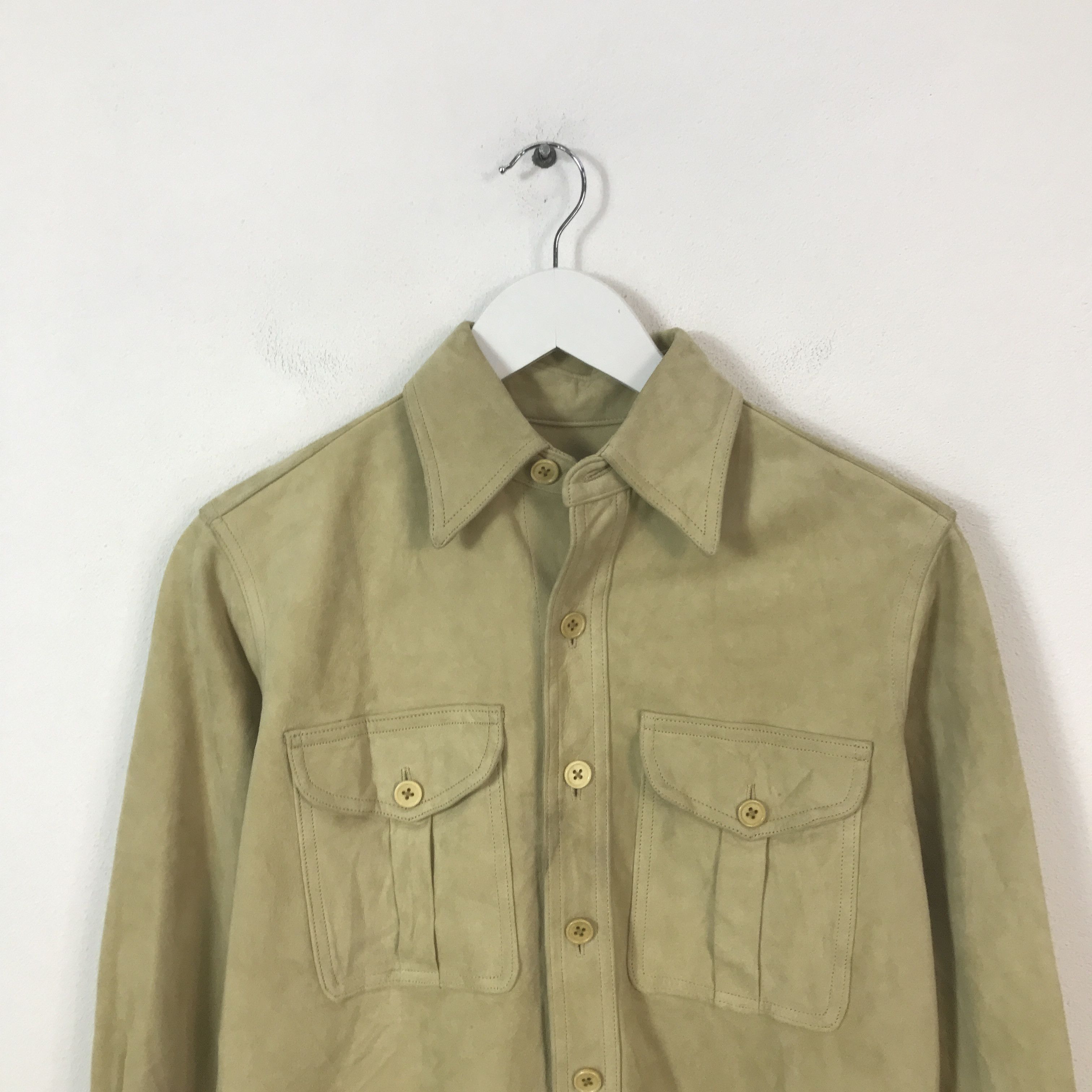 Ralph Lauren Vintage Ralph Lauren Leather button Up T-Shirt Size US M / EU 48-50 / 2 - 2 Thumbnail