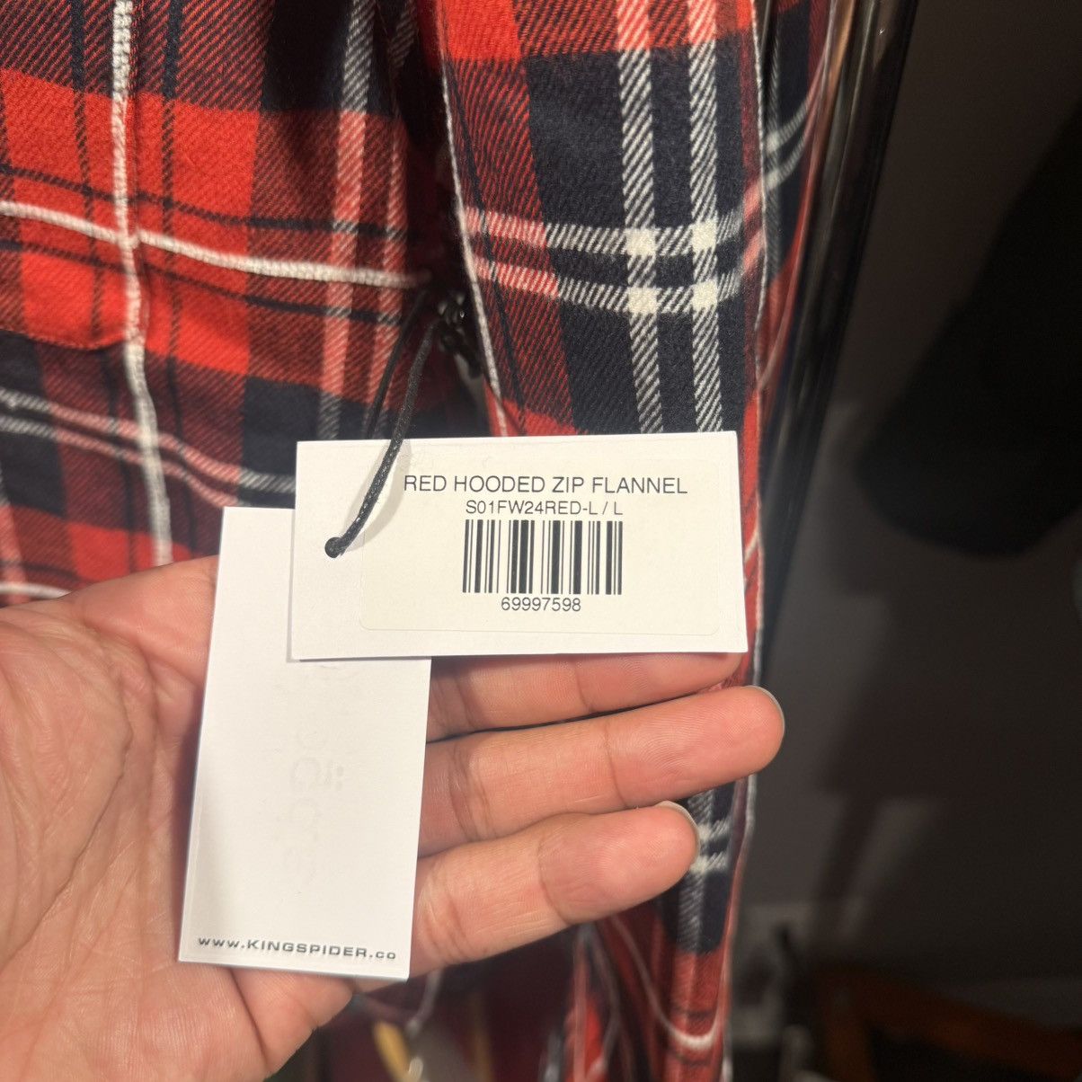 Sp5der SP5DER HOODED ZIP FLANNEL SHIRT JACKET / DSWT + RECEIPT Size US L / EU 52-54 / 3 - 6 Thumbnail