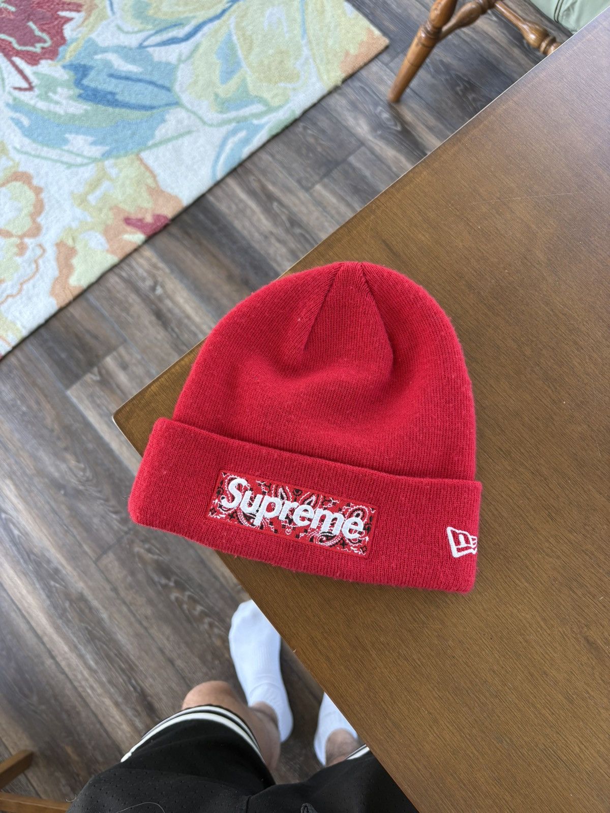 New Era × Supreme Supreme new era bandana box logo beanie red