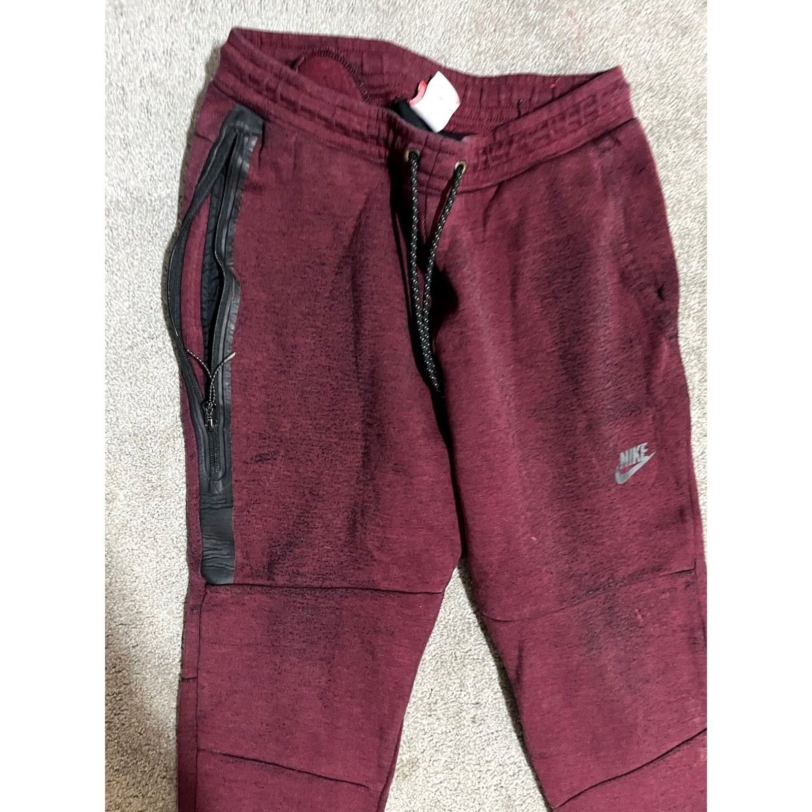 Nike Nike Jogger Mens M Red Men Drawstring Stretch Waist Tech Size US 31 - 2 Thumbnail