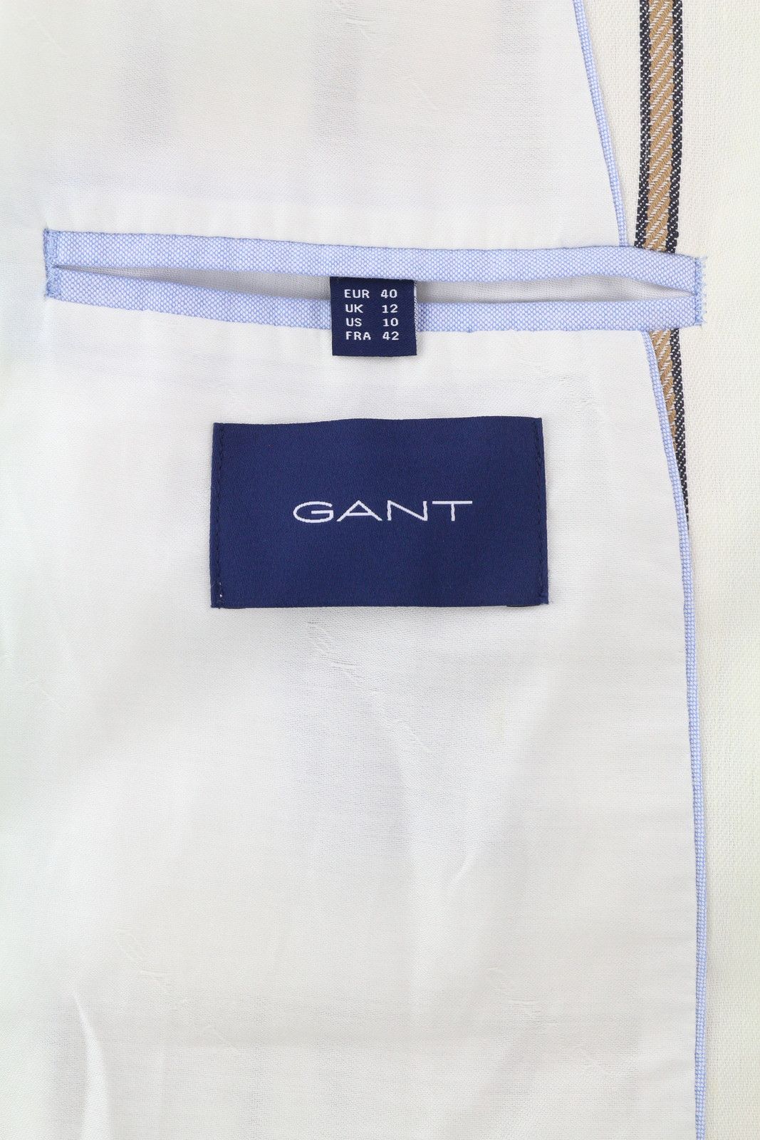 Gant STRIPE LINEN STRAIGHT EU40 Off-White Linen Blend 85339 Size L / US 10 / IT 46 - 13 Thumbnail
