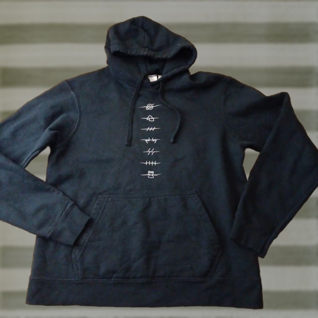 VINTAGE Naruto Shippuden Akatsuki Anime Sweatshirt Hoodie Unisex Adults S Black Pullover Graphic Print Itachi Pain Sasuke Obito Uchiha Fall 90s?