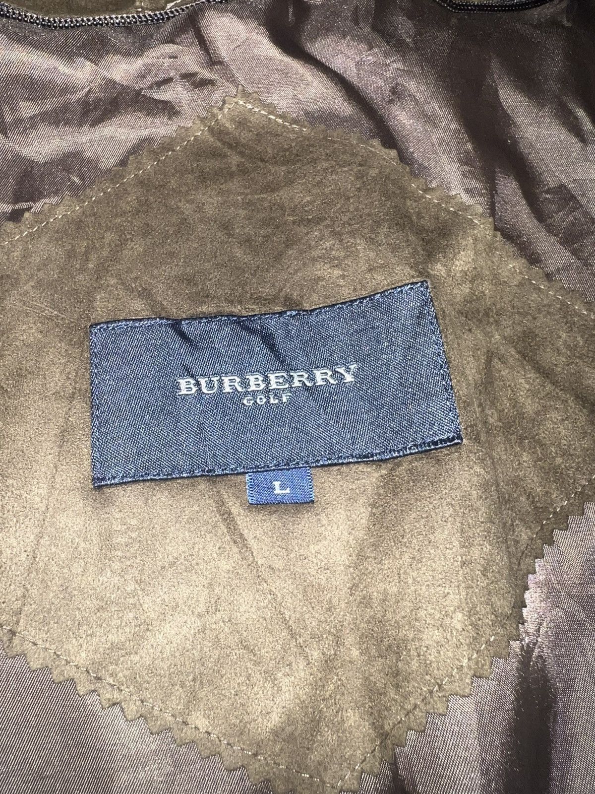 Burberry Burberry Golf Faux Suede Field Jacket Brown Sanyo Shokai Size US L / EU 52-54 / 3 - 3 Thumbnail