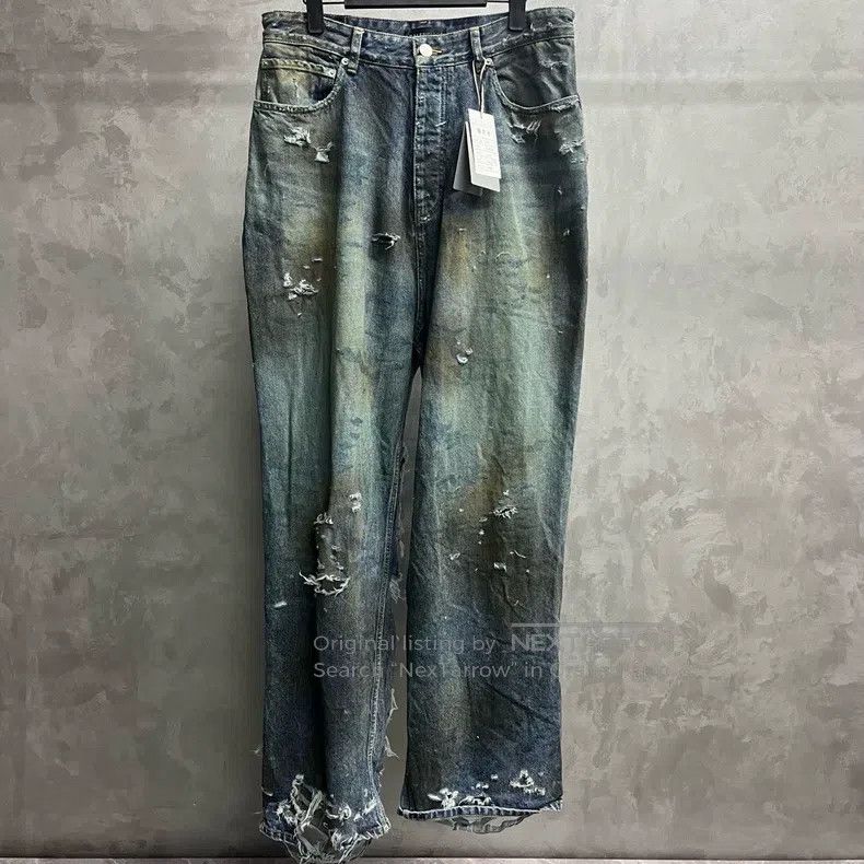 Balenciaga Balenciaga size M Blue Washed Distressed Frayed Hem Denim Size US 27 - 1 Thumbnail