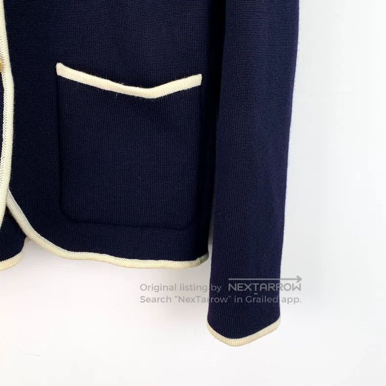 Thom Browne Thom Browne Blue navy blue anchor-patterned woolen collar Size XS / US 0-2 / IT 36-38 - 4 Thumbnail