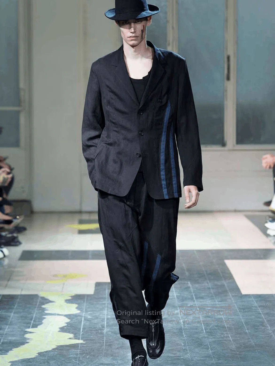 Yohji Yamamoto Sz 2 Yohji Yamamoto Pour Homme 16SS Stripe Patches Jacket. Size US M / EU 48-50 / 2 - 2 Thumbnail