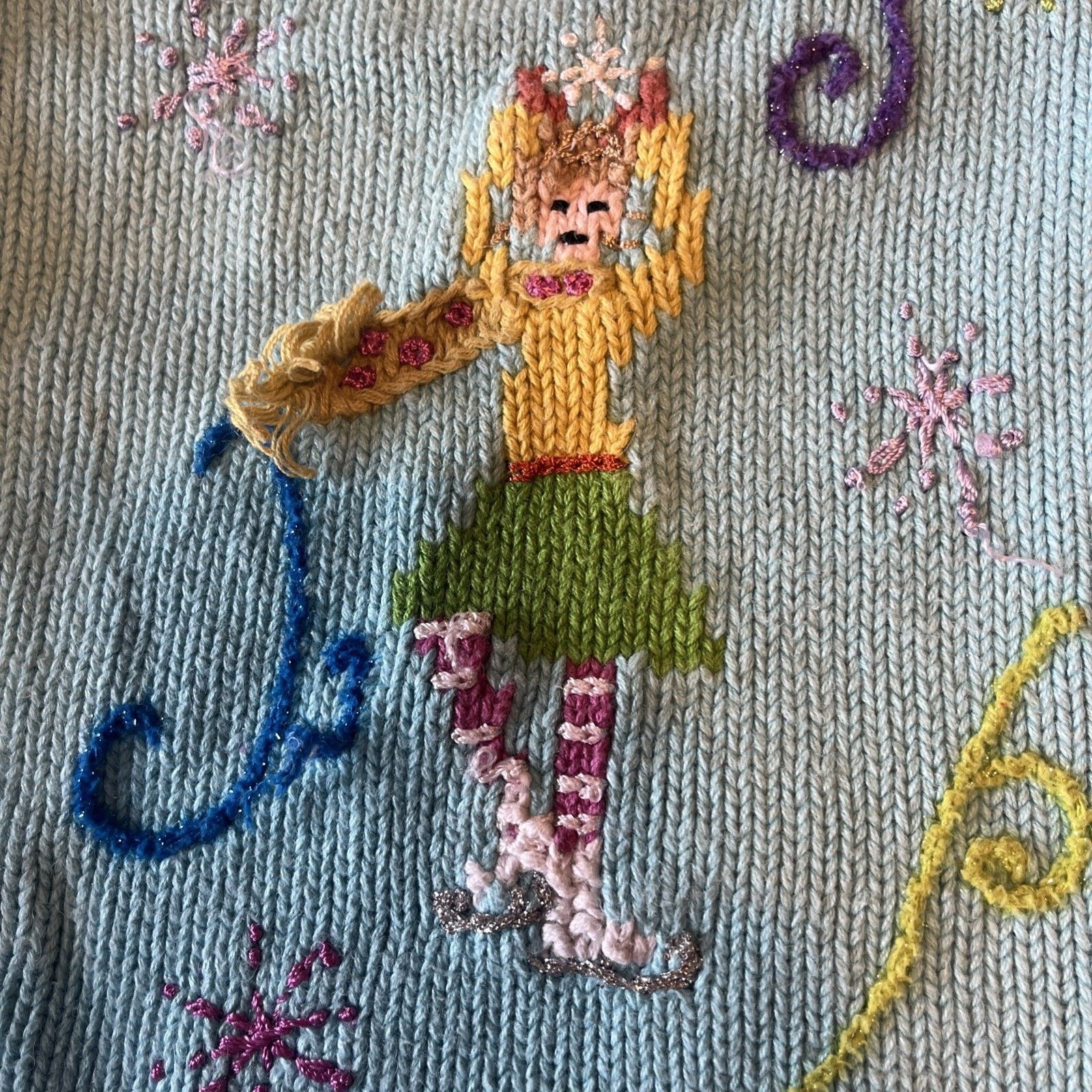 Other Vtg Storybook Knits HSN Size 1X Ice Skaters Cardigan Sweater Size XL / US 12-14 / IT 48-50 - 8 Thumbnail