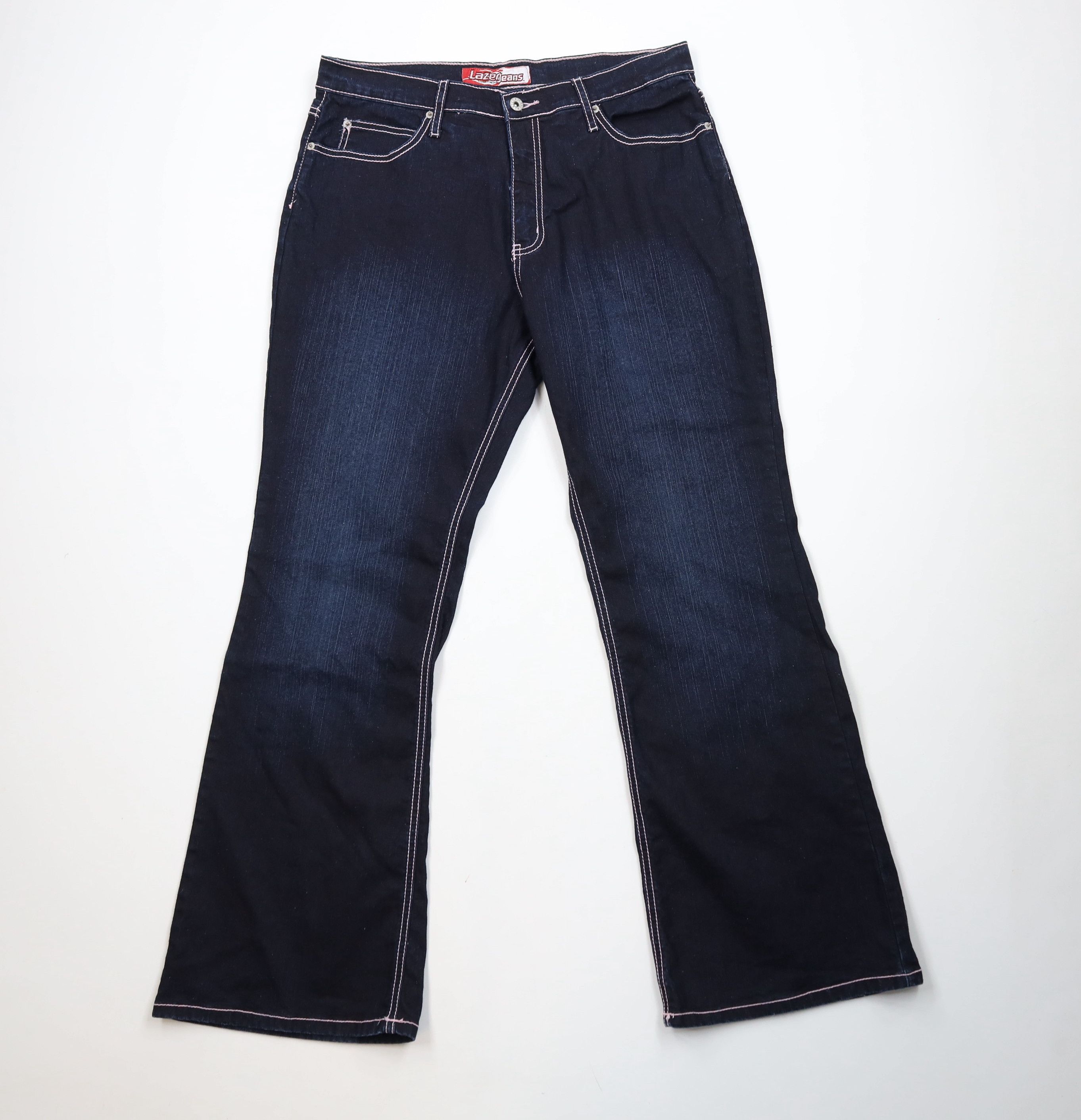Vintage Vintage 90s Y2K Babydoll Stretch Flared Wide Leg Jeans Size 38" / US 16 / IT 52 - 1 Thumbnail