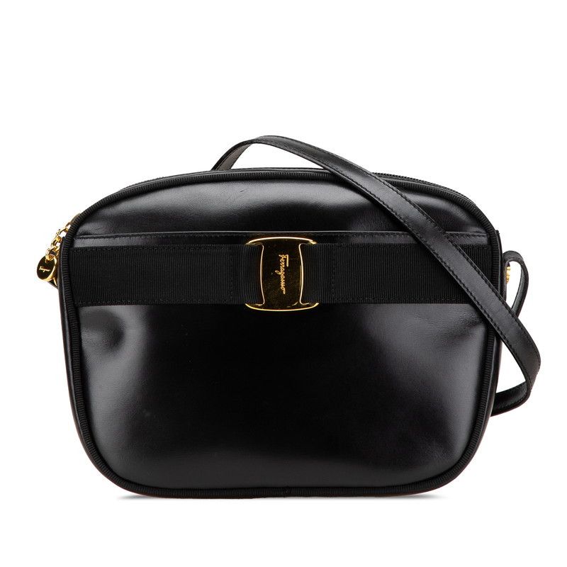 Salvatore Ferragamo Salvatore Ferragamo Vara Leather Shoulder Bag Leather Crossbody Bag A214183 in Black, Women's