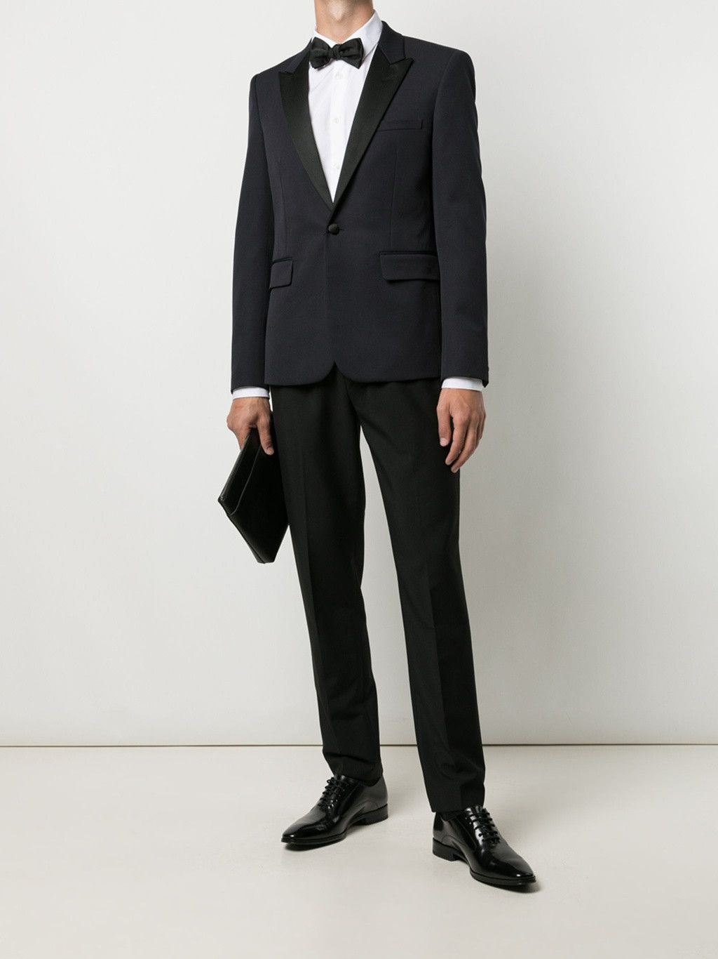 Saint Laurent Paris Navy Blue Peak Lapel Tuxedo Blazer Size US XS / EU 42 / 0 - 3 Thumbnail