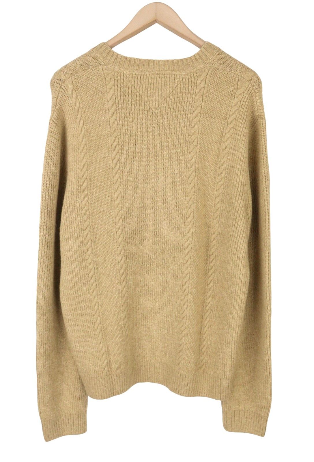 Tommy Hilfiger SLIM CABLE KNIT XL Gentle Gold Brown Jumper 87379 Size US XL / EU 56 / 4 - 2 Thumbnail
