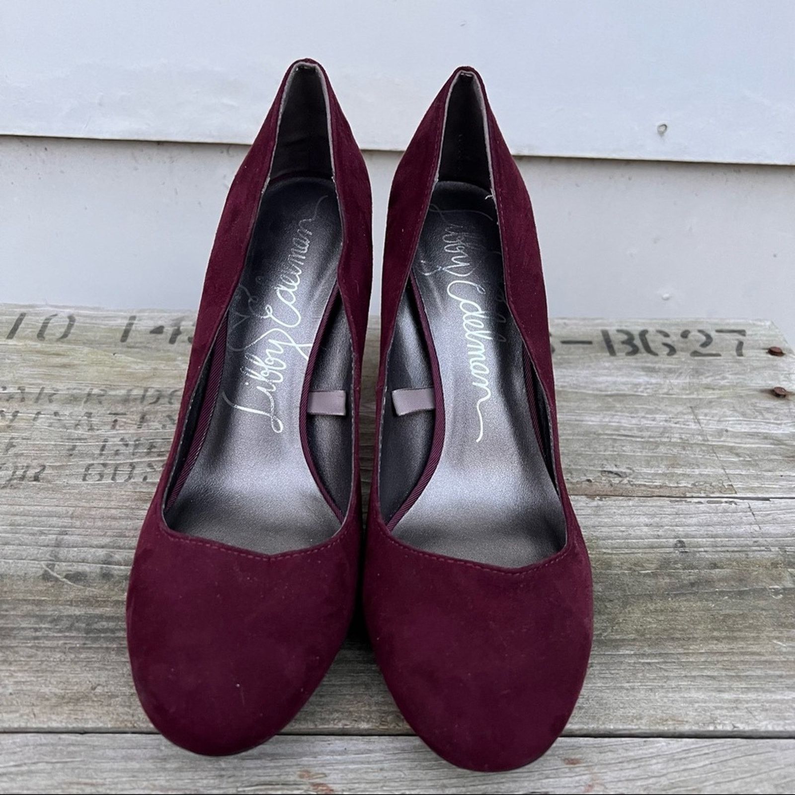Sam Edelman Libby Edelman Le Shelby Wine Maroon Studded Block Heels 8 Size US 8 / IT 38 - 2 Thumbnail